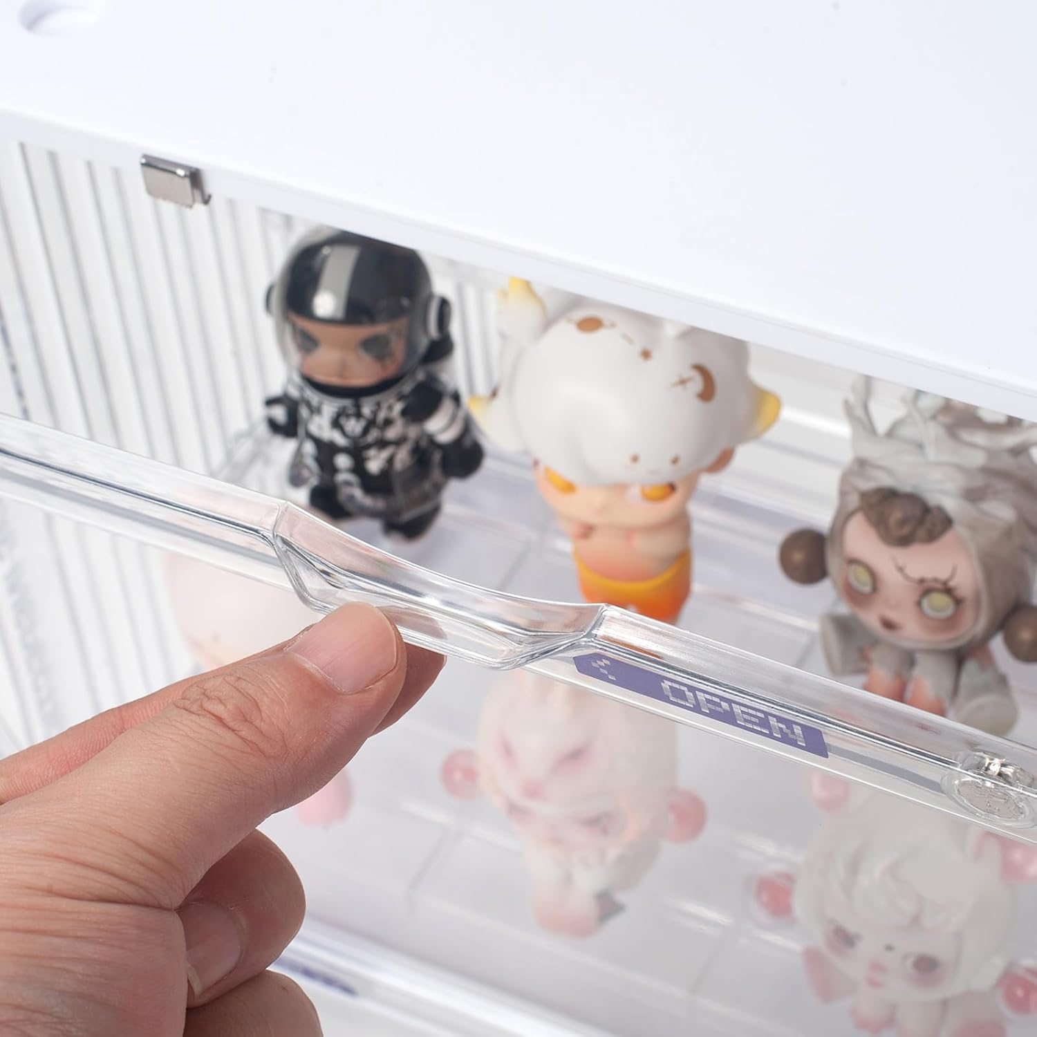 Clear Display Case for Figures, 3 Tiers Adjustable Acrylic Display Box Stand with Magnetic Door, Hobby Display Case, Clear, 1 Pack image number 4