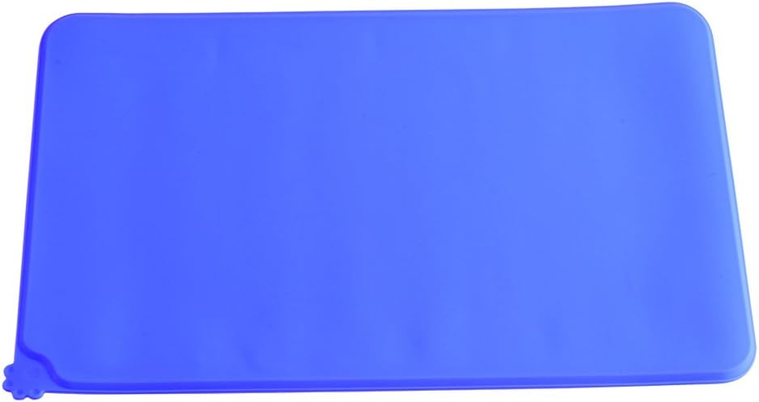 Silicone Waterproof Dog Cat Pet Feeding Mats, Non Slip Pet Dish Bowl Feed Food Water Placemat, Easy Clean Pet Dog Cat Bowl Mats Placemat(Blue) image number 5