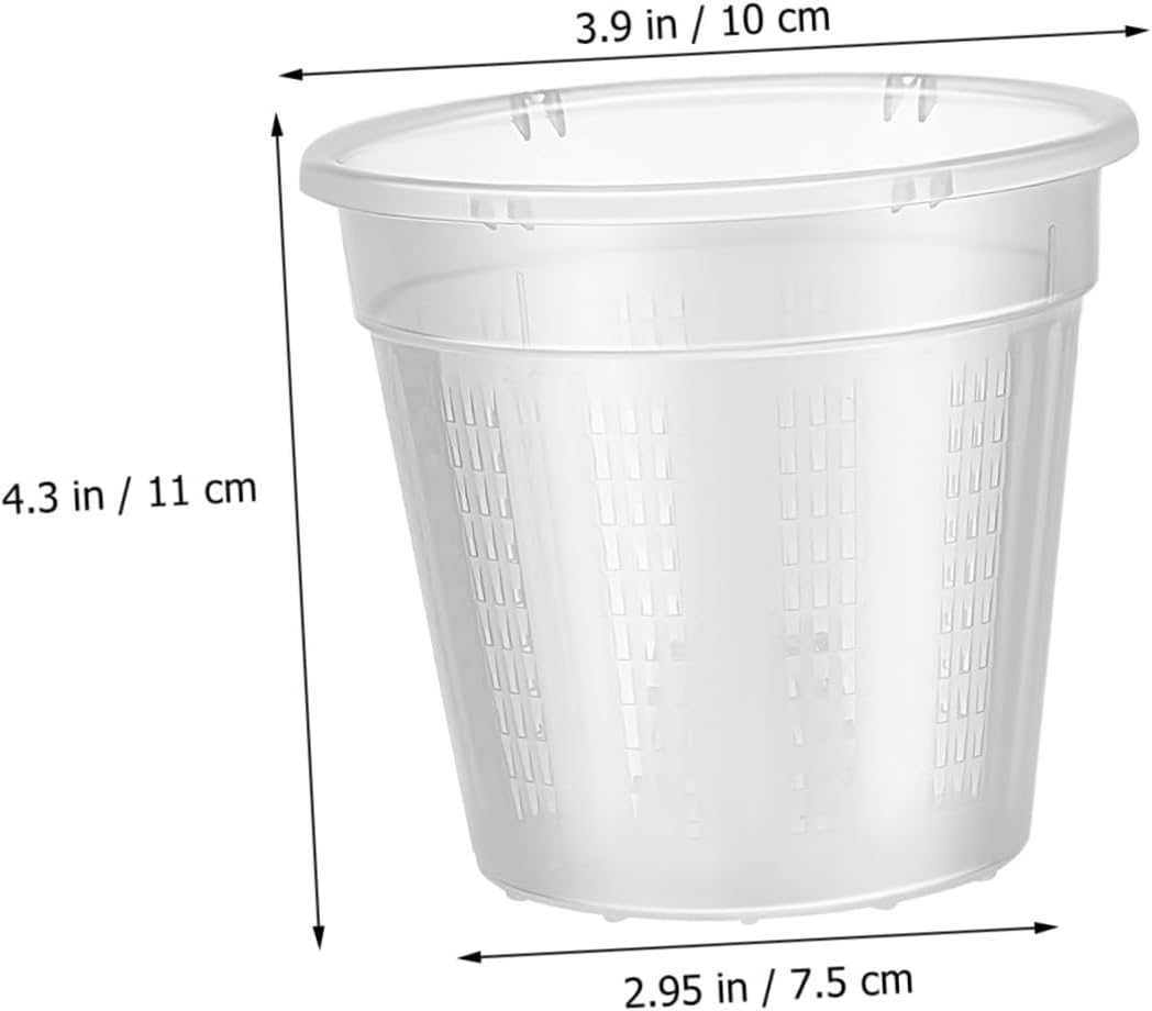 HYTROVE 8Pcs Clear Orchid Pots with Drainage Holes of Slotted Transparent Flower with Saucer for Indoor and Outdoor Gardening image number 2