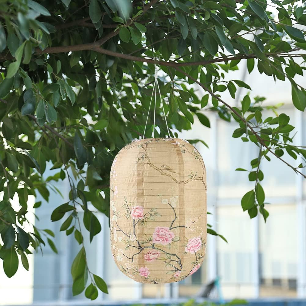 Solar Powered Traditional Decorative Lamp Nylon Cloth LED Festival Lanterns IP65 Waterproof Lantern Atmosphere Light Outdoor Garden Party Decoration (A) image number 1