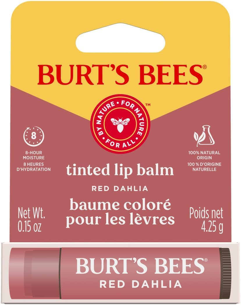 Burt'S Bees 100% Natural Origin Tinted Lip Balm, Red Dahlia with Shea Butter & Botanical Waxes, 1 Tube, 4.25G image number 4