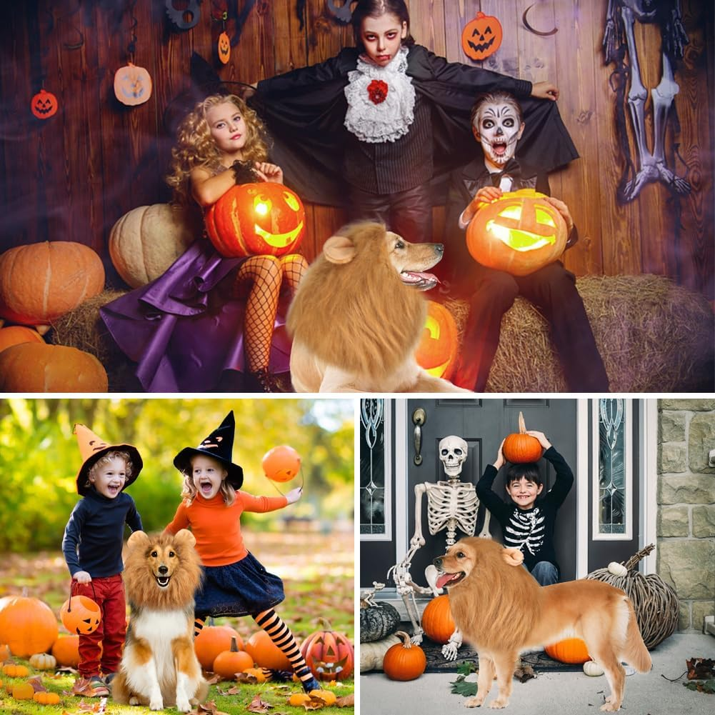 Lion Mane, Adjustable Pet Costume with Ears for Dog image number 1
