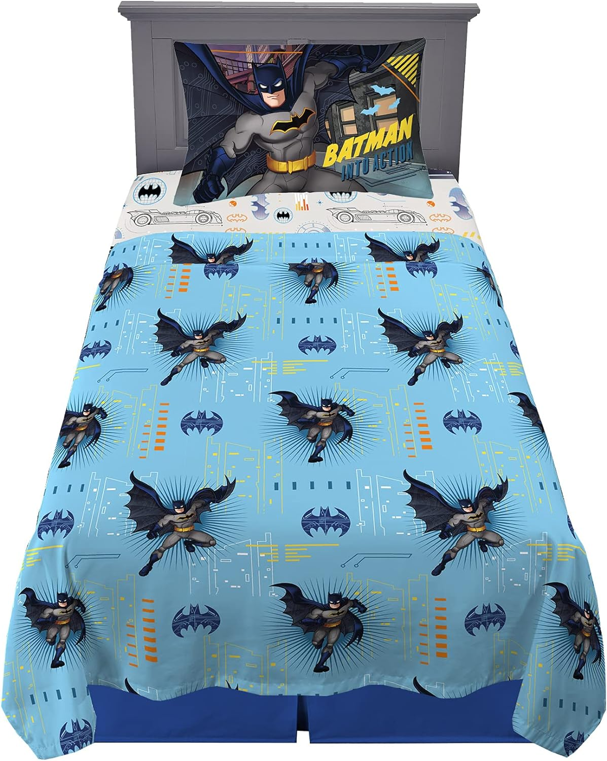 Franco Kids Bedding Super Soft Microfiber Sheet Set, 3 Piece Twin Size, Batman image number 4