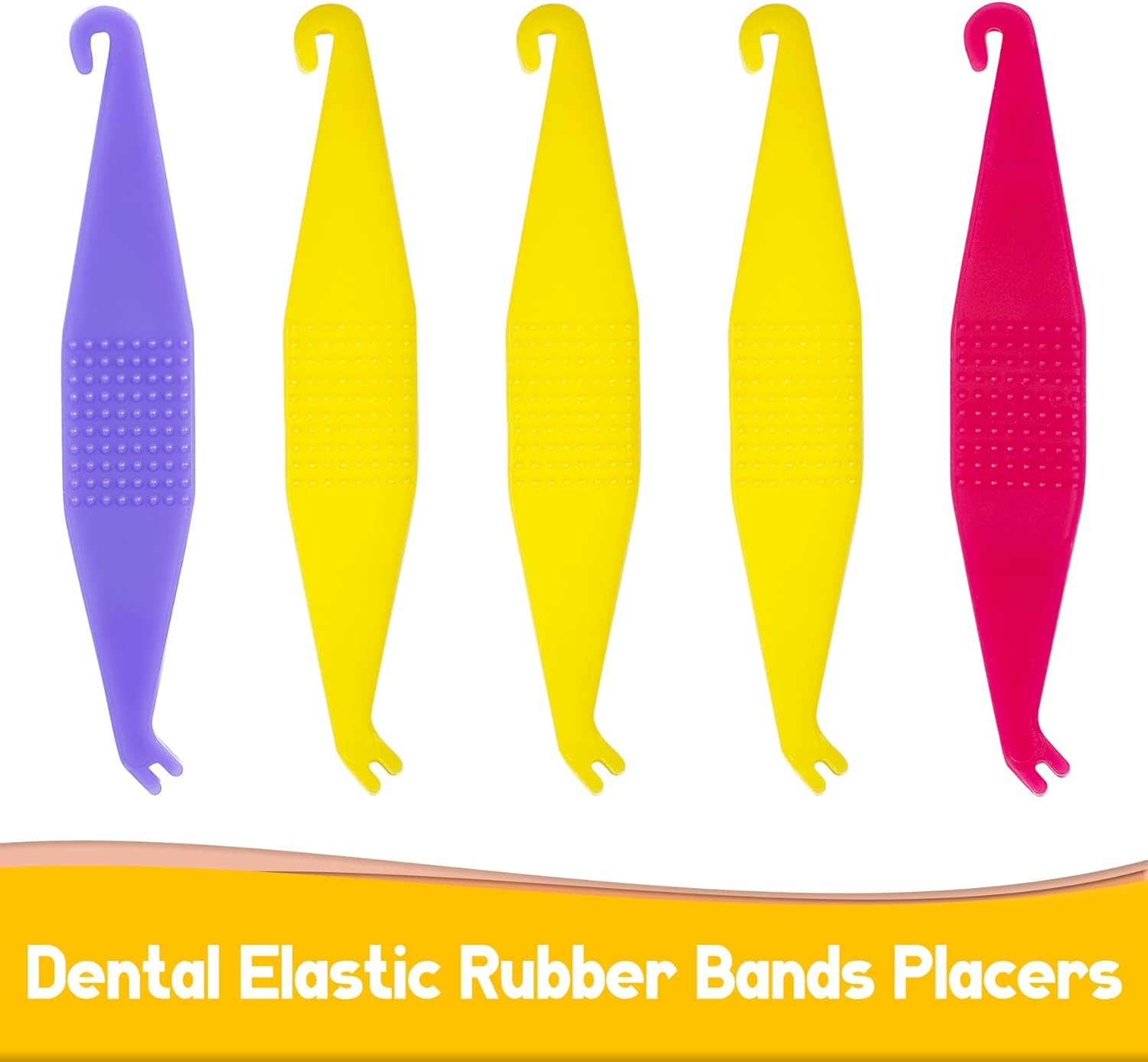 500 Pcs Orthodontic Elastic Rubber Bands, 3.5 Ounces Heavy Dental Rubber Traction Bands, Free Elastic Placer for Braces (1/4",Fox) image number 3