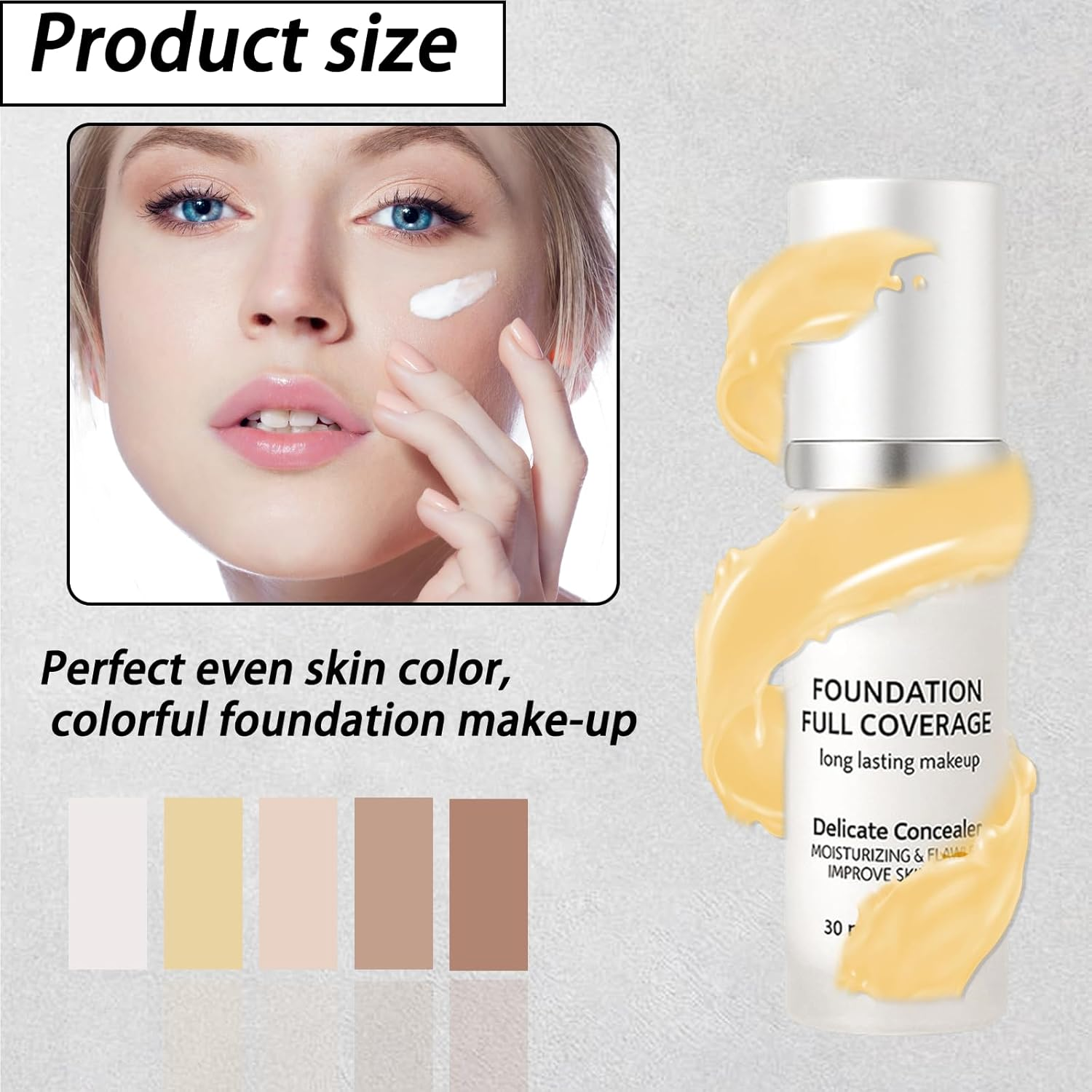 Foundation Liquid,Pack of 2, Colour Changing Foundation Makeup, White Foundation Liquid for Natural-Looking Finish, Travel-Friendly, 30Ml image number 4