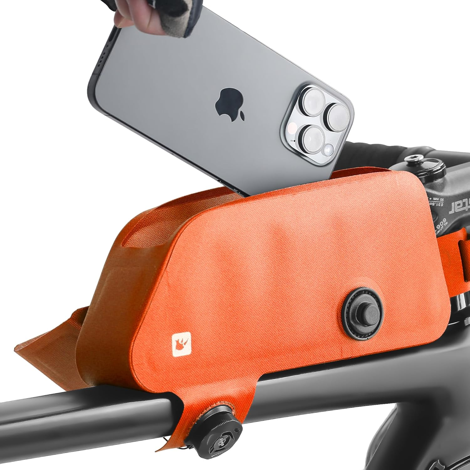 Rhinowalk Bike Top Tube Bag Bike Frame Bag Fully Waterproof and Stable Bicycle Frame Bag Bicycle Bag Professional Cycling Accessories for Mountain Road Bike-Black