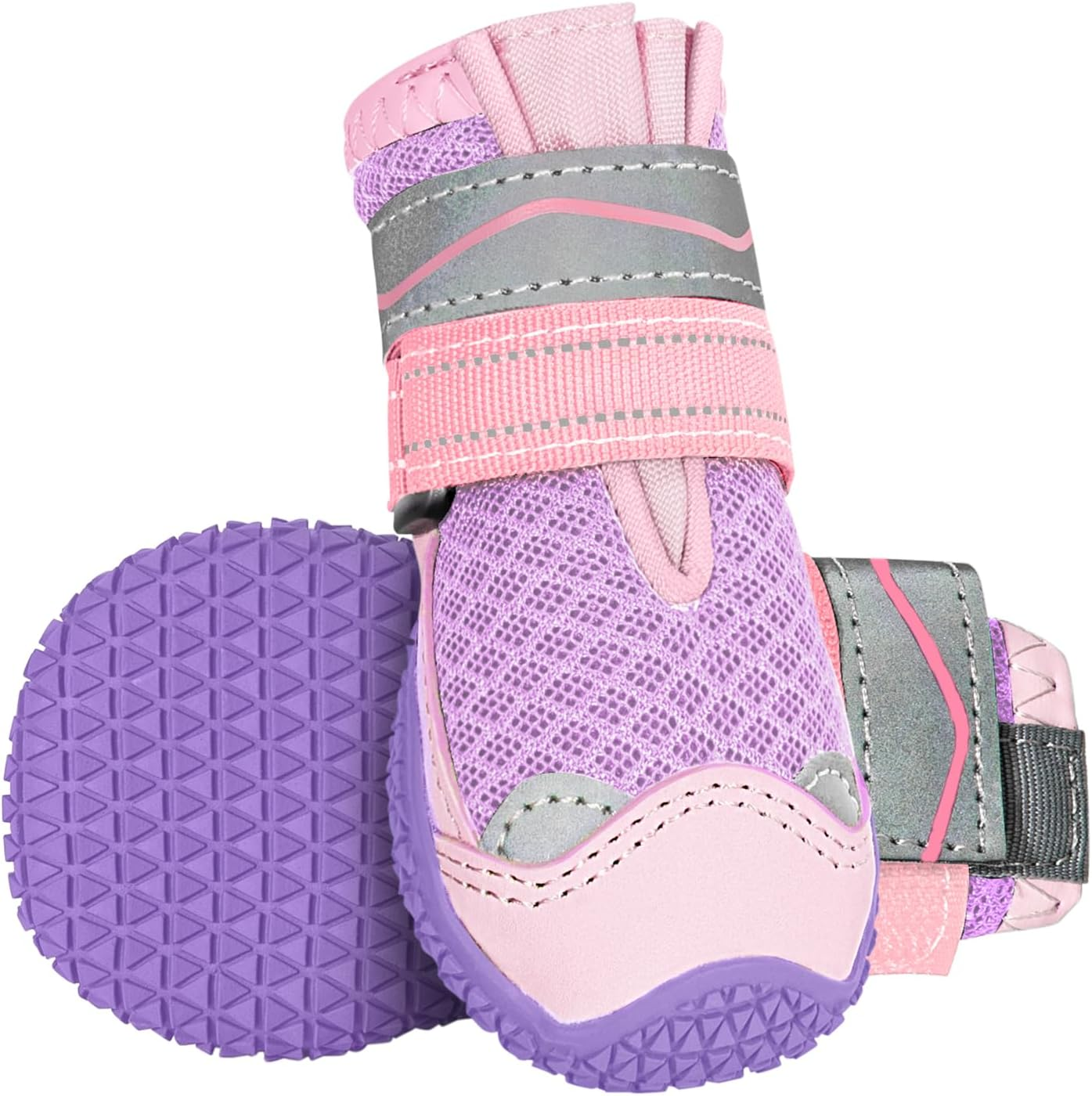 Slowton Dog Boots, Breathable Dog Paw Protector, Dual Adjustable & Washable Non-Slip Puppy Shoes with Reflective Strip for Injured Paws, Comfortable Walking Boots for Small Medium Large Puppy image number 1