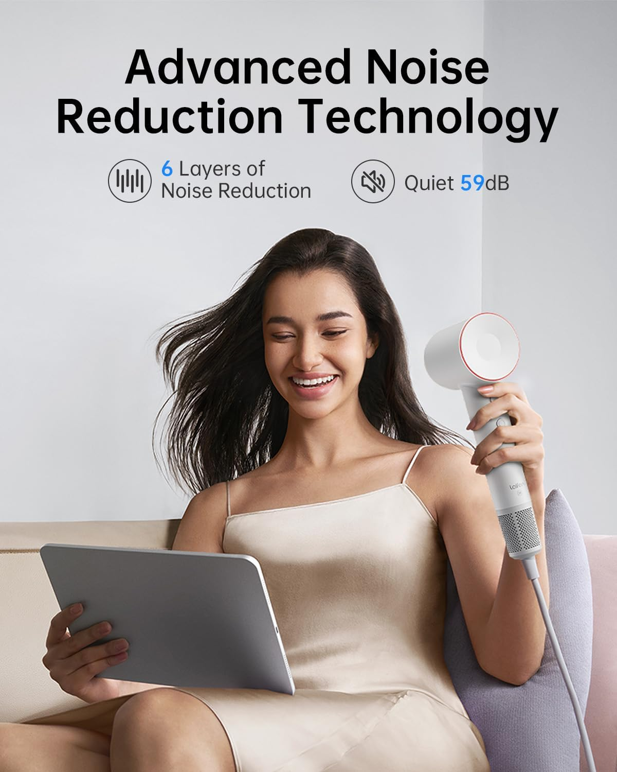 Laifen Hair Dryer SE, 200 Million Negative Ionic Blow Dryer with 105,000 RPM Brushless Motor 1500W Powerful Fast Drying High-Speed Low Noise Hairdryer with Magnetic Attachments - Pink image number 3