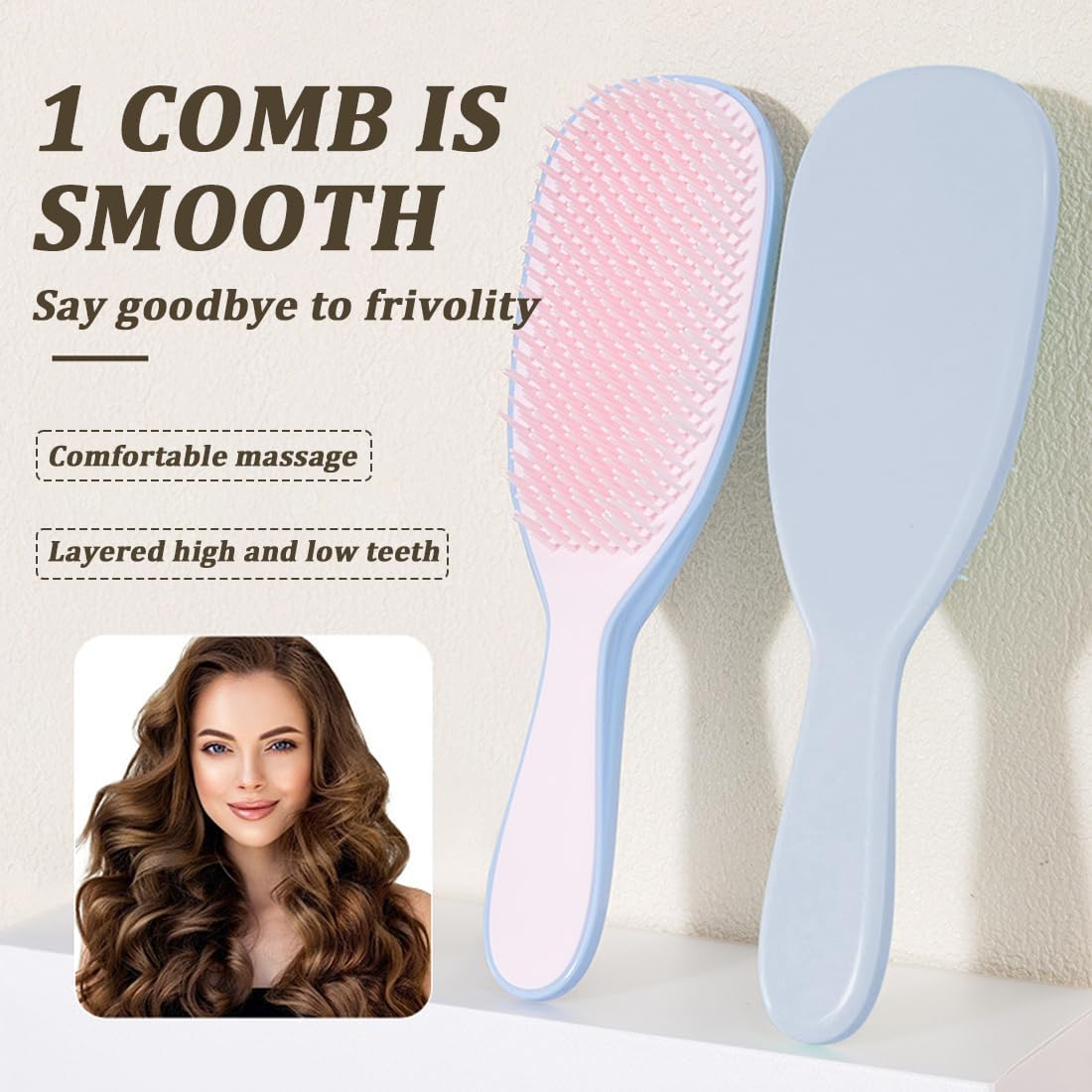 Ultimate Detangler Hair Brush for Coloured, Ergonomic Handle, Ideal for Conditioner Distribution, Gentle on Sensitive Hair, Hair Brush for Wet and Dry Hair, Environmentally Friendly