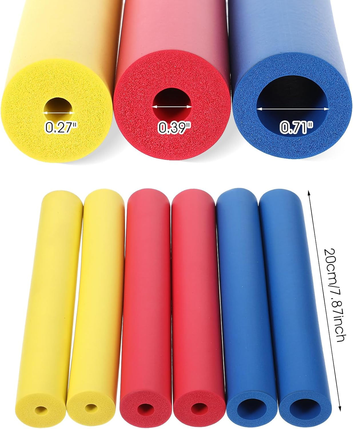 6 Pcs Foam Grip Tubing Ideal Comfort Aid for Utensils Adaptive Utensils Grip Tubing Tools and Pens No BPA for Elderly Disabled Arthritic Handicapped (Multicolor) image number 3