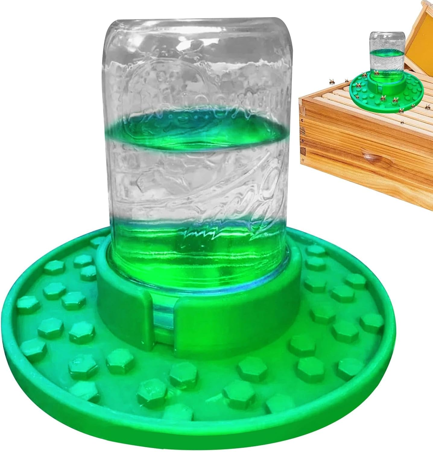 Bee Watering Station Mason Jar,Mason Jar Sugar Water Feeder for Bees - Hive Entrance Feeder, Bee Cups for Garden, Honey Bee Feeder, Used to Feed Water or Sugar Syrup, Bee Drinking Beekeeping Equipment