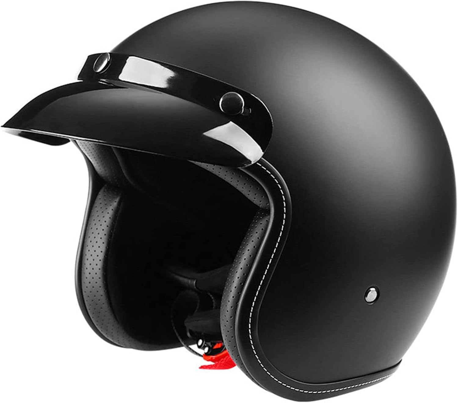 3/4 Open Face Motorcycle Helmet Retro Jet Motorbike Protective Helmet DOT Certified Half-Covered Helmet for Men Women Scooters Outdoor Off-Road ATV Matte Black,Xxl