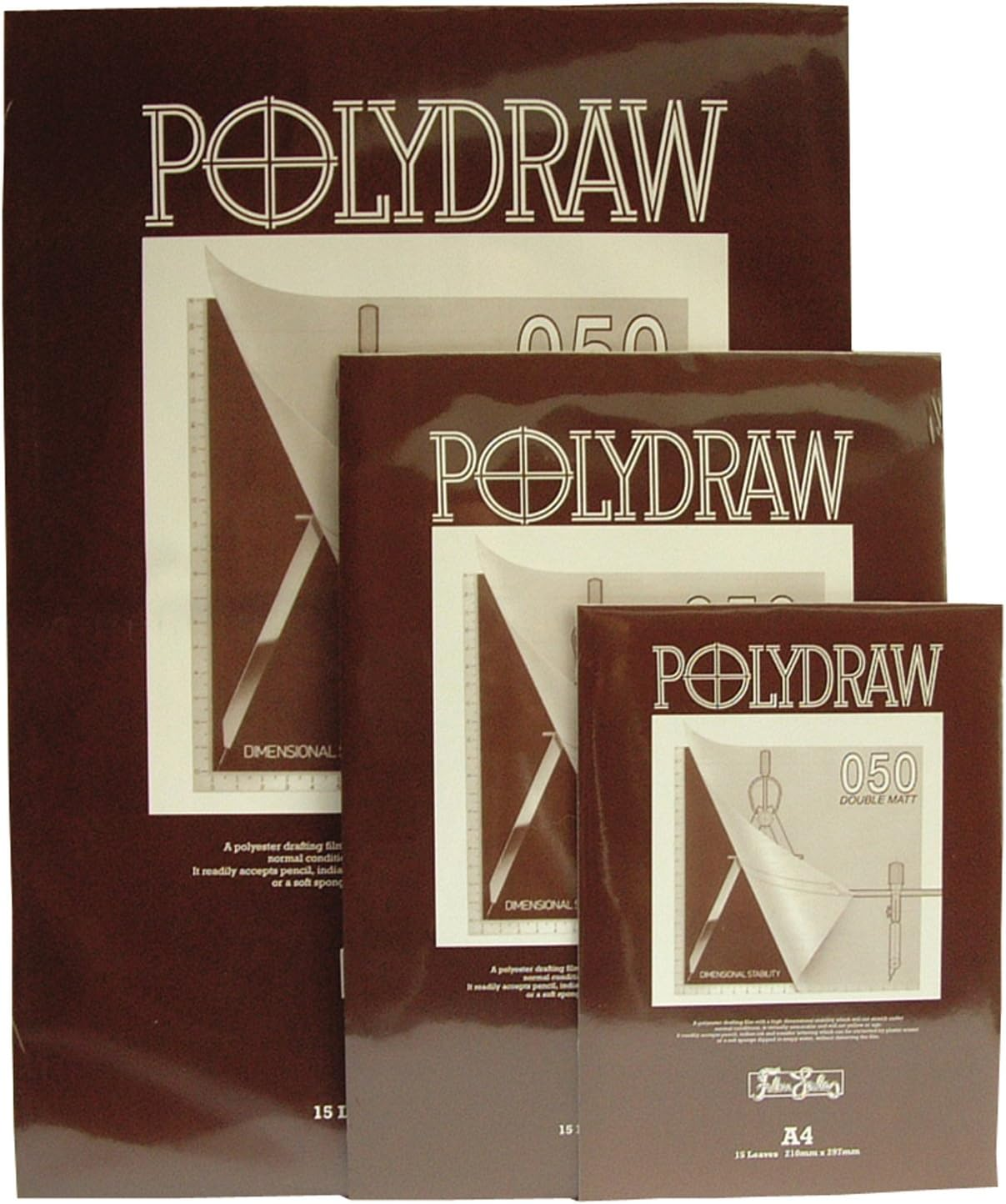 Westfilm Polydraw Polyester Drafting Film Pad, Clear, A4, 50 Microns, 15 Sheets, for Pencil, Ink, Transfer Lettering, Double-Matt Texture, Technical, Untearable, Will Not Yellow