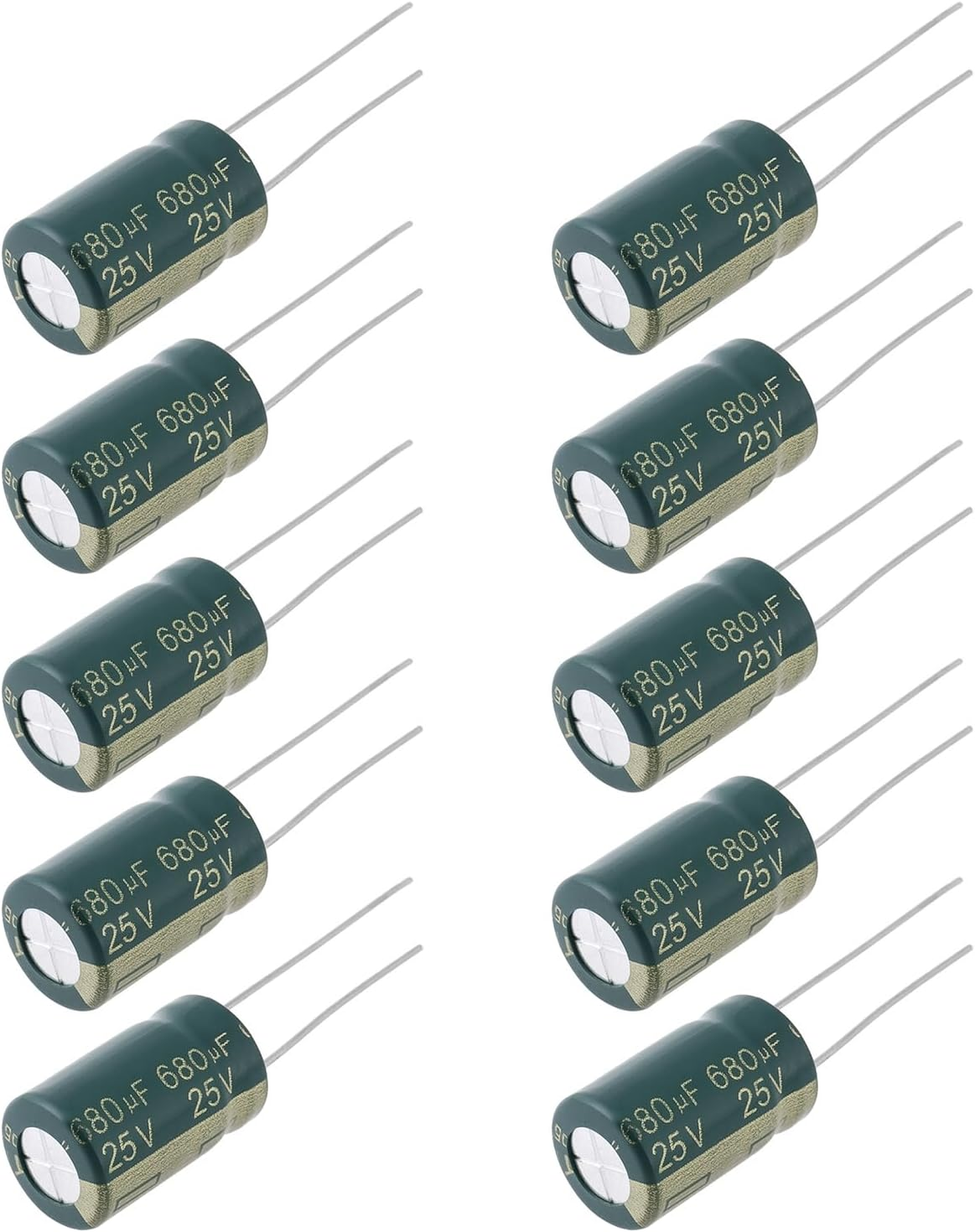 30PCS 680Uf 25V Radial Electrolytic Capacitor 17 X 10Mm Compatible with Electronics Computer Motherboard TV Digital Camera