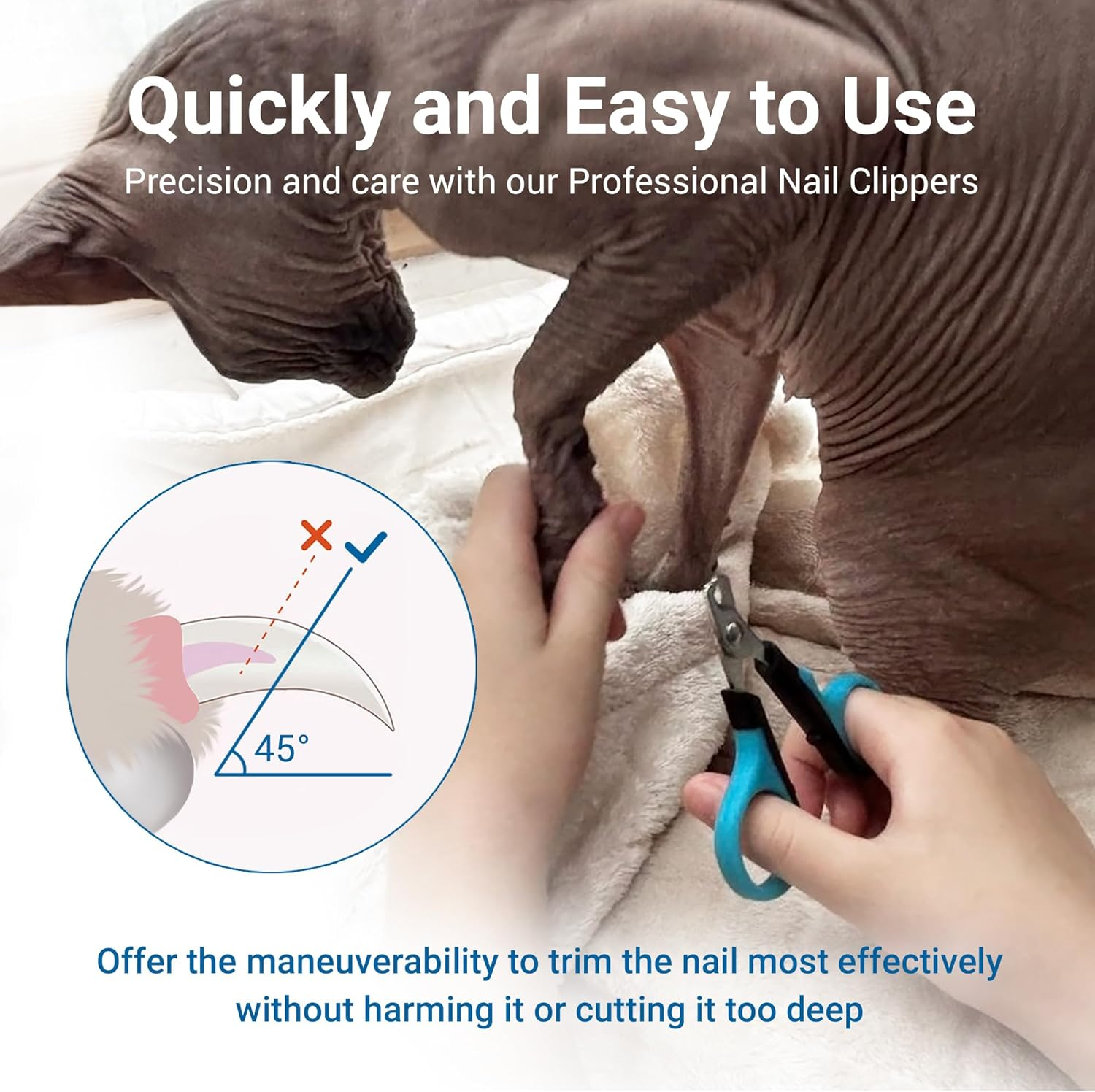 Kotomoda Professional Cat Nail Clippers, Made in Germany, Animal Nail Cutter, Cat Claw Scissors, Clippers for Pet Nails image number 3