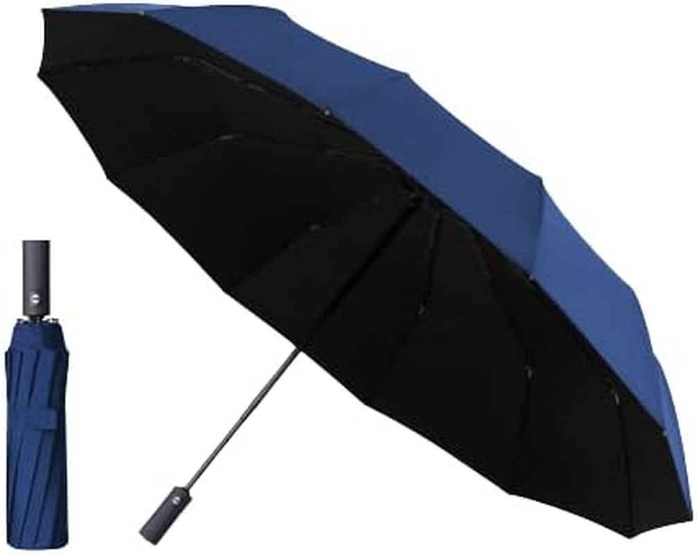 Auto Open Umbrella, UV Protection with Black Coating,Windproof, Water Repellent Fabric Folding Travel Umbrella