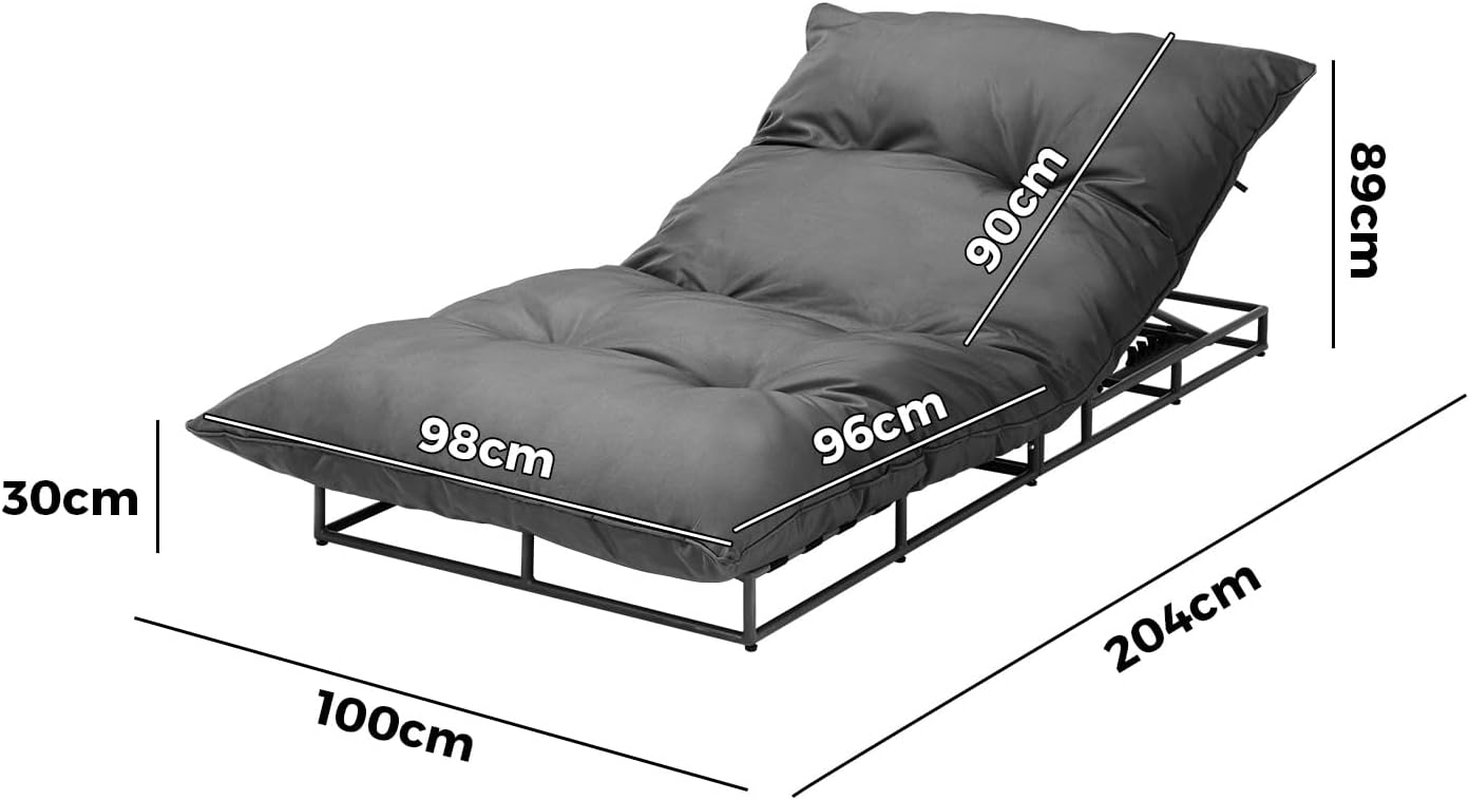 Livsip Sun Lounge with Cushion Outdoor Furniture Sun Bed Day Bed image number 6