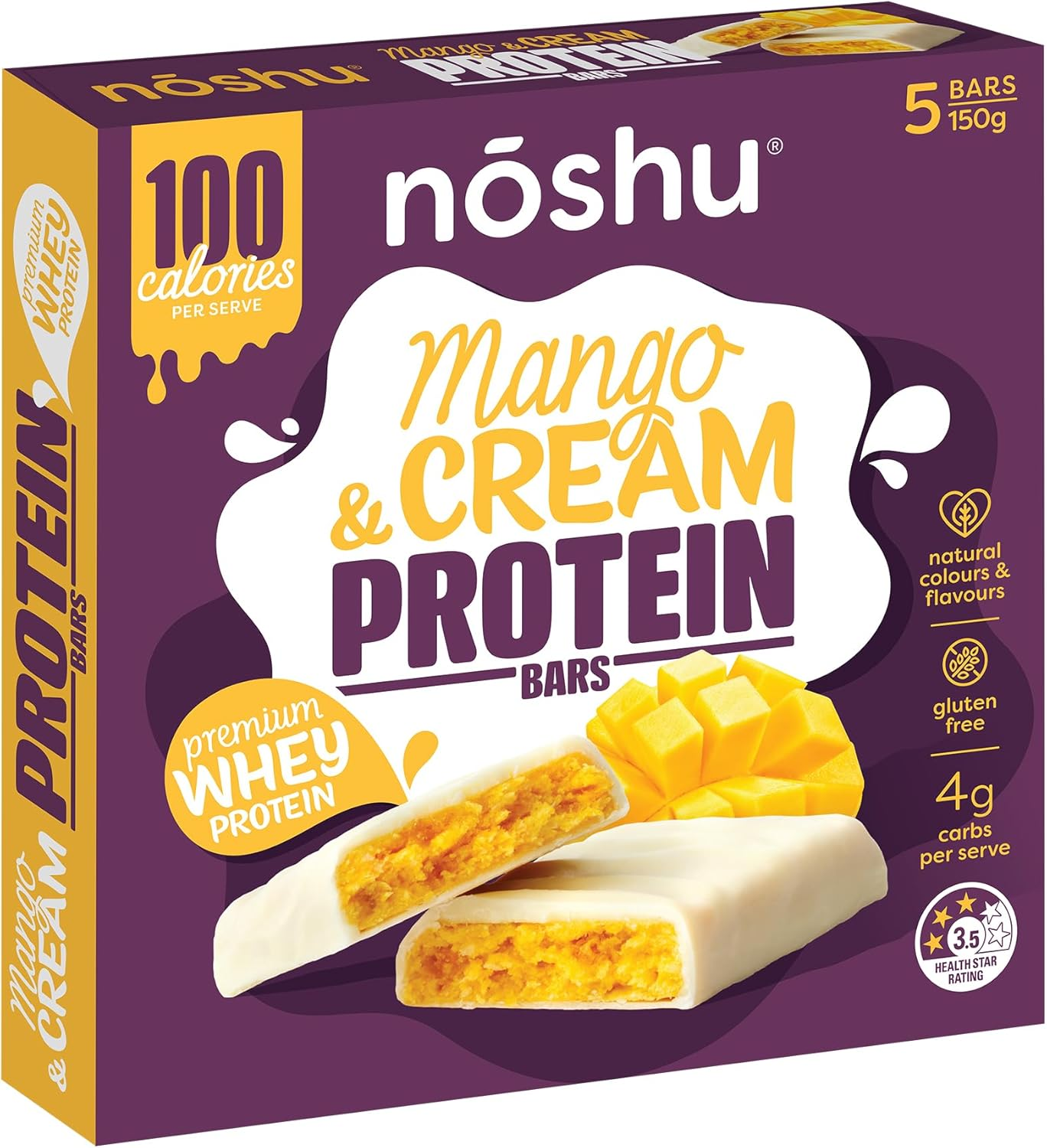 Noshu Mango & Cream Protein Bars &ndash; 5 Pack (150G) image number 5