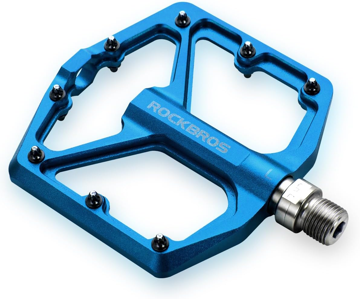ROCKBROS Mountain Bike Pedals MTB Pedals 9/16-Inch Sealed Bearing Lightweight Aluminum Alloy Bicycle Platform Flat Pedals for Road Mountain BMX MTB Bike