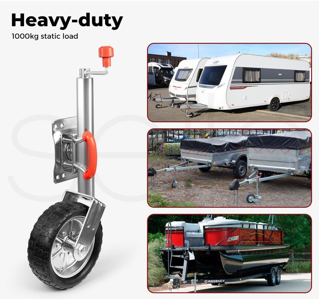 Manan Jockey Wheel 10''Inch Trailer Caravan Swing up Heavy Duty Solid 1000Kg Bolt On image number 5