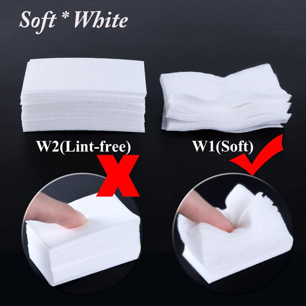 AKOAK 450 Pcs Manicure Removal Cleaning Tape Nonwoven Glue Cleaning Pad Nail Polish Cleaning Rags Pure Natural Cotton Fiber Eyelash Extension Accessories image number 4