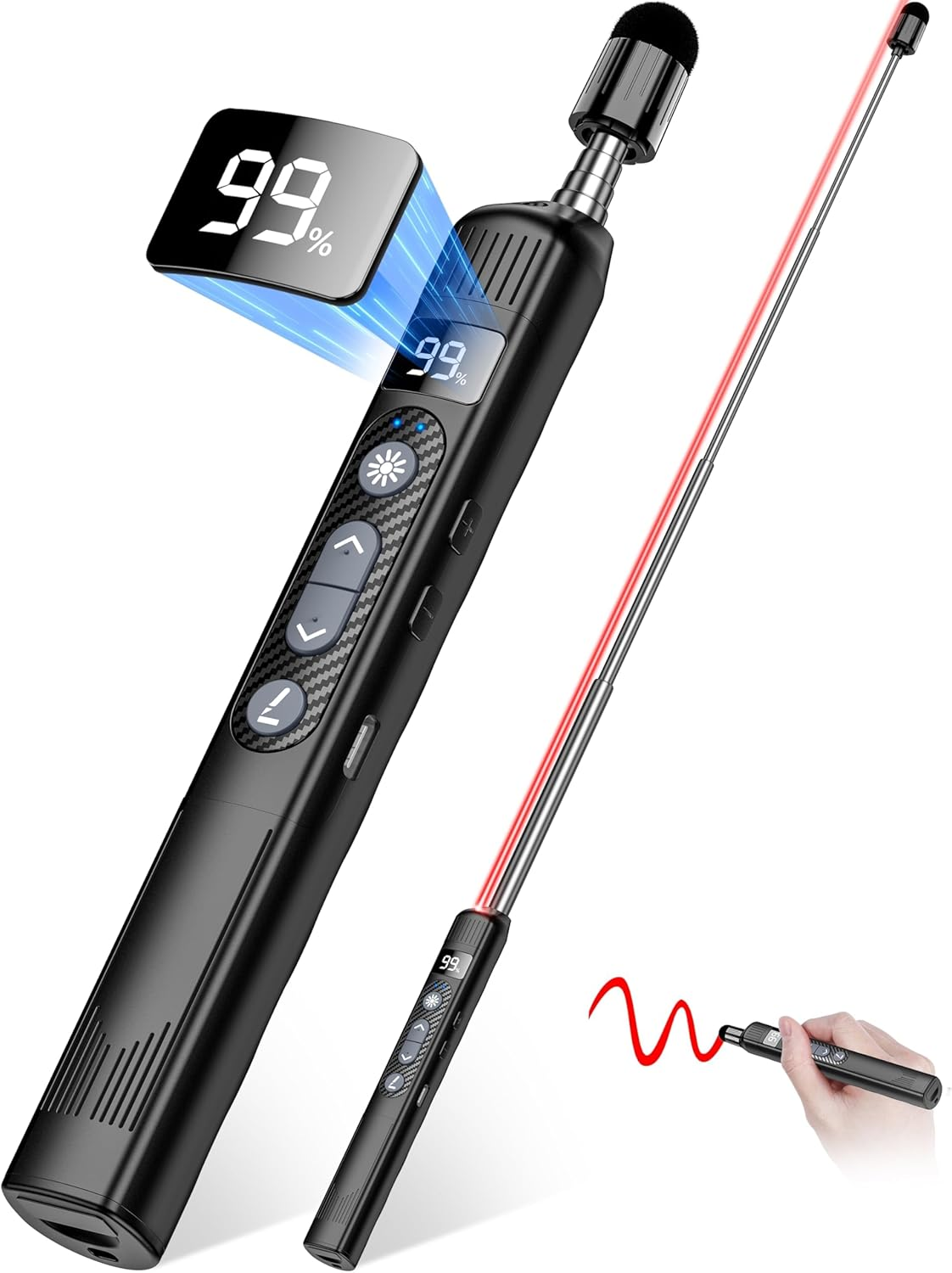 Presentation Clicker, Wireless Presenter Clicker for Powerpoint Slide with Hyperlink & Volume Control, RF 2.4Ghz USB Rechargeable Presentation Remote for Mac/Computer/Laptop, Google Slide/Ppt/Keynote image number 5