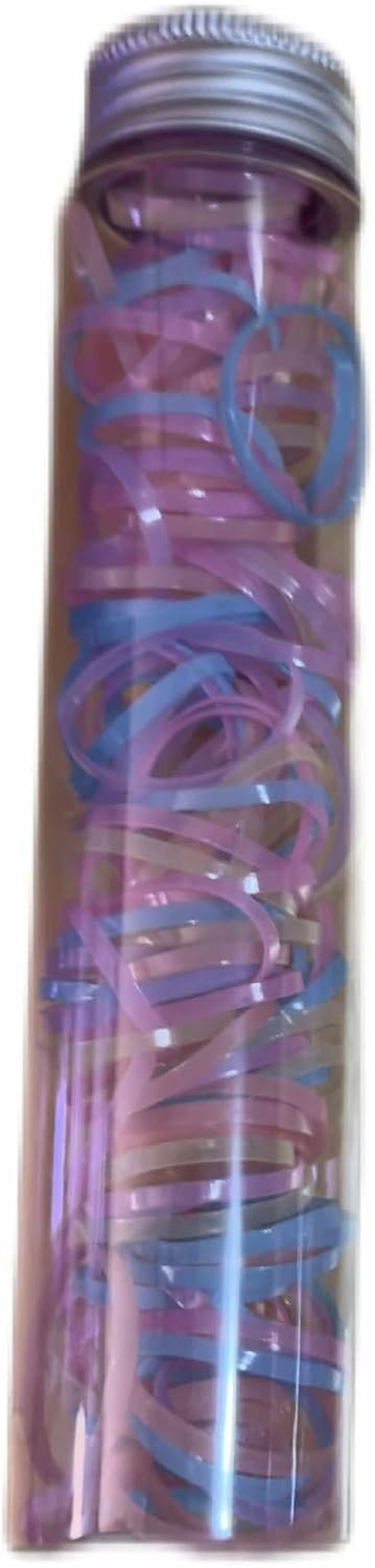 High Elastic Hair Band(Large 2Cm) Multi-Colour Rubber Bands in Storage Jar/Bottle Girls Beauty Kids (Jelly/Thick, Large/200Pcs) image number 2