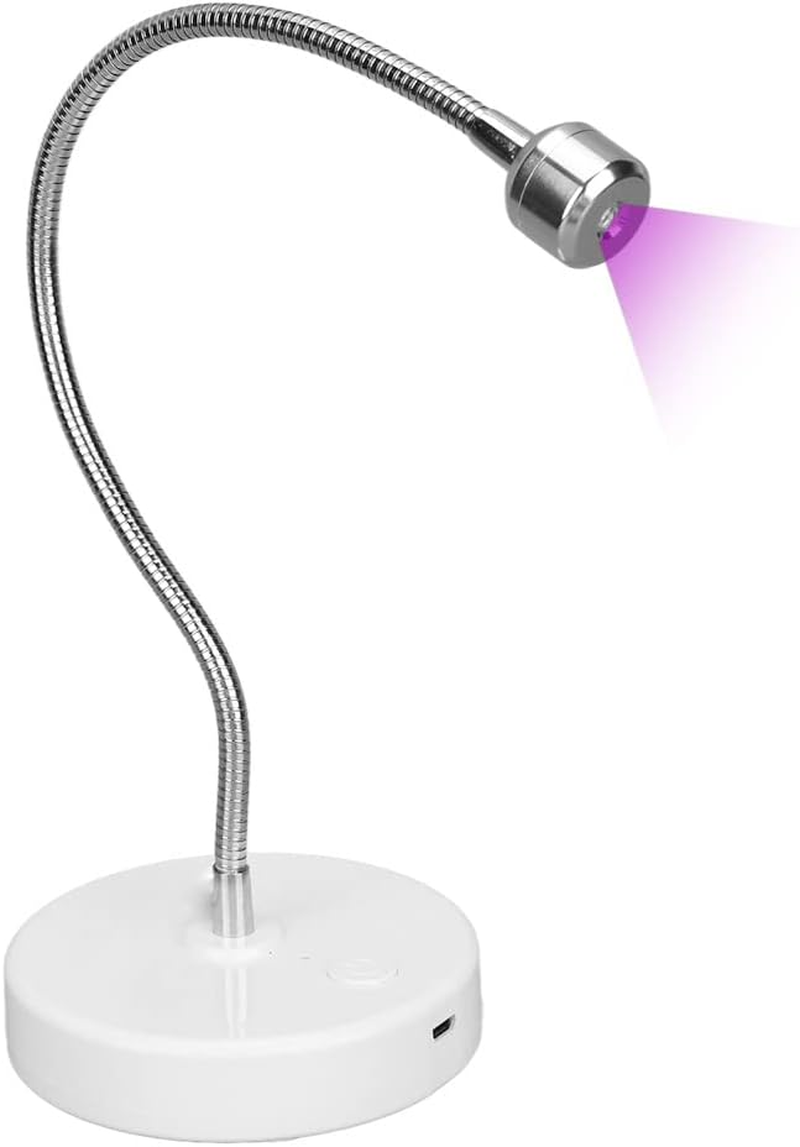 LED UV Nail Lamp, 3W Quick Dry Gel Nail Dryer, Professional Nail Polish Curing Light with Adjustable Angle Gooseneck for Salon Home DIY, USB Charge Manicure Lamp Nail Art Tool