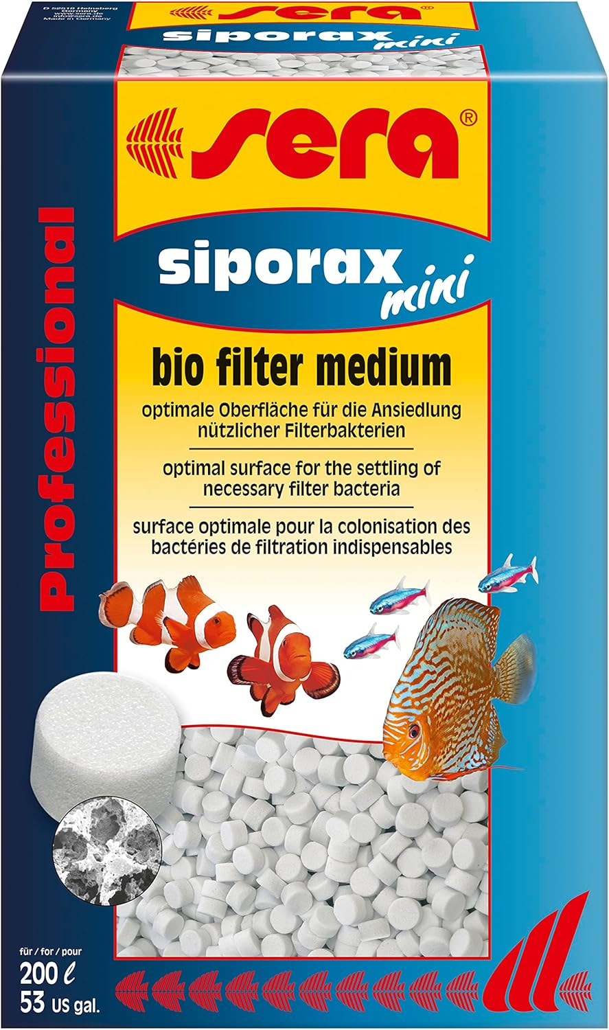 Sera Siporax Mini Professional 130 G, 4.5 Oz. Aquarium Filter Accessories
