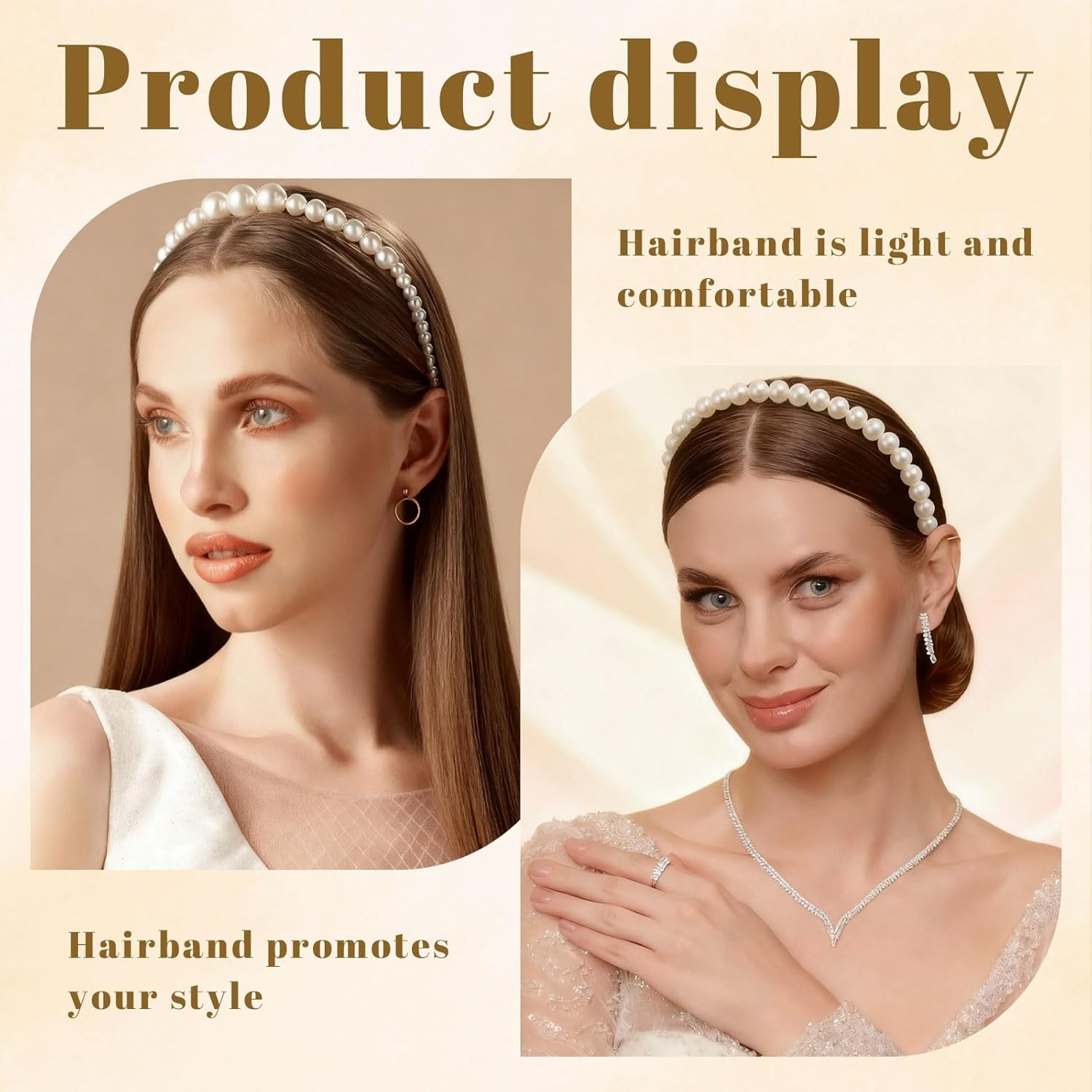 Xanthelle Haarreif Dirndl, 6 Pieces Pearl Women, Traditional Headband & Accessories, White Imitation Pearl Headbands for Weddings, Stylish Hair Ornaments image number 2