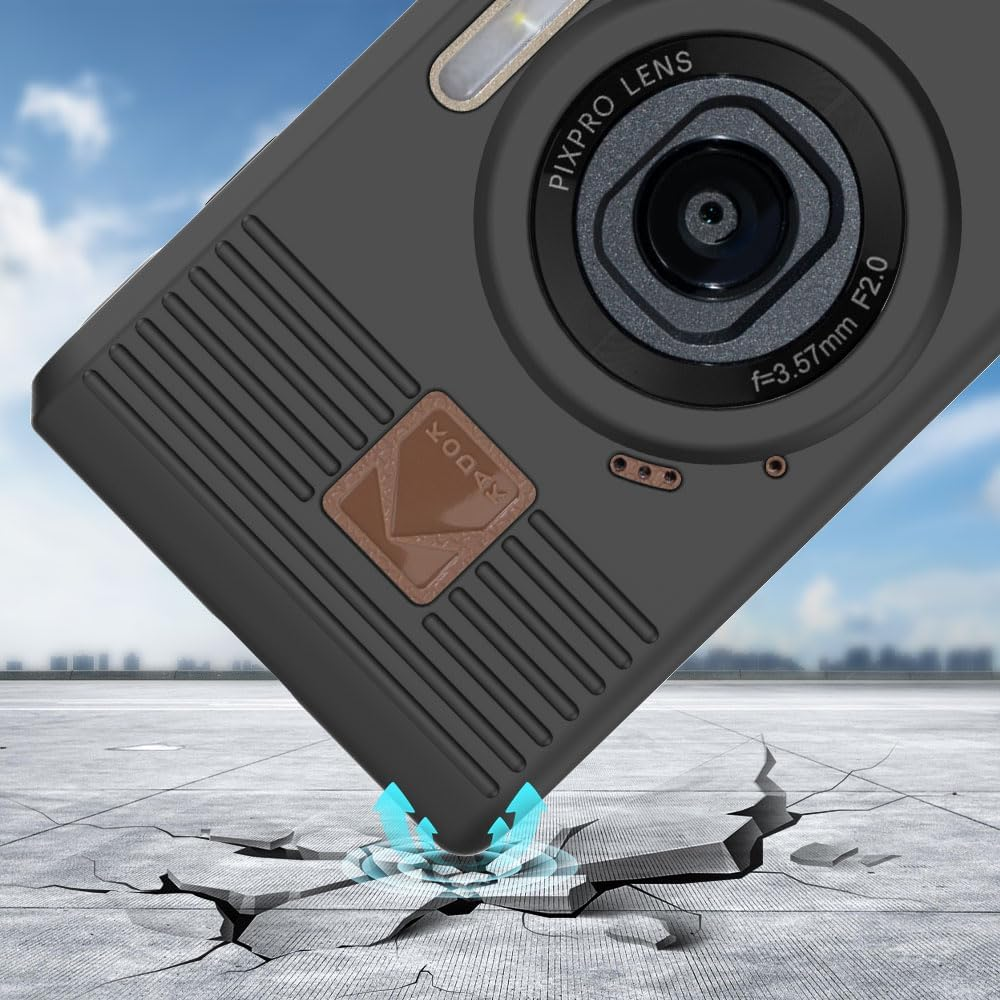 Tedubax Silicone Case for Kodak Pixpro C1 Digital Camera with 2PCS Screen Protector and Lanyard - Black image number 2