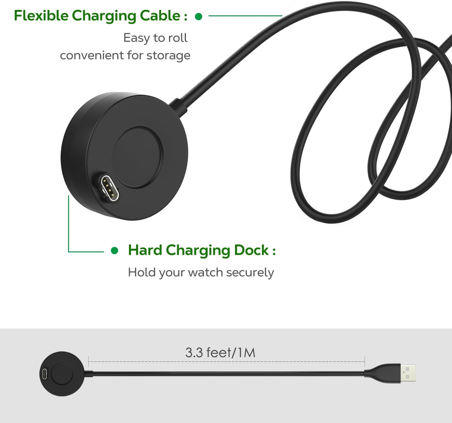 Astorgos Charger Dock Compatible with Garmin Vivoactive 3/4/4S/Venu/Fenix 7/7S/7X/5/5 Plus/5S/5S Plus/5X/5X Plus/6/6S/6X/6 Pro/6S Pro/6X Pro/Forerunner 745/Instinct, USB Data Charging Station, Black image number 1
