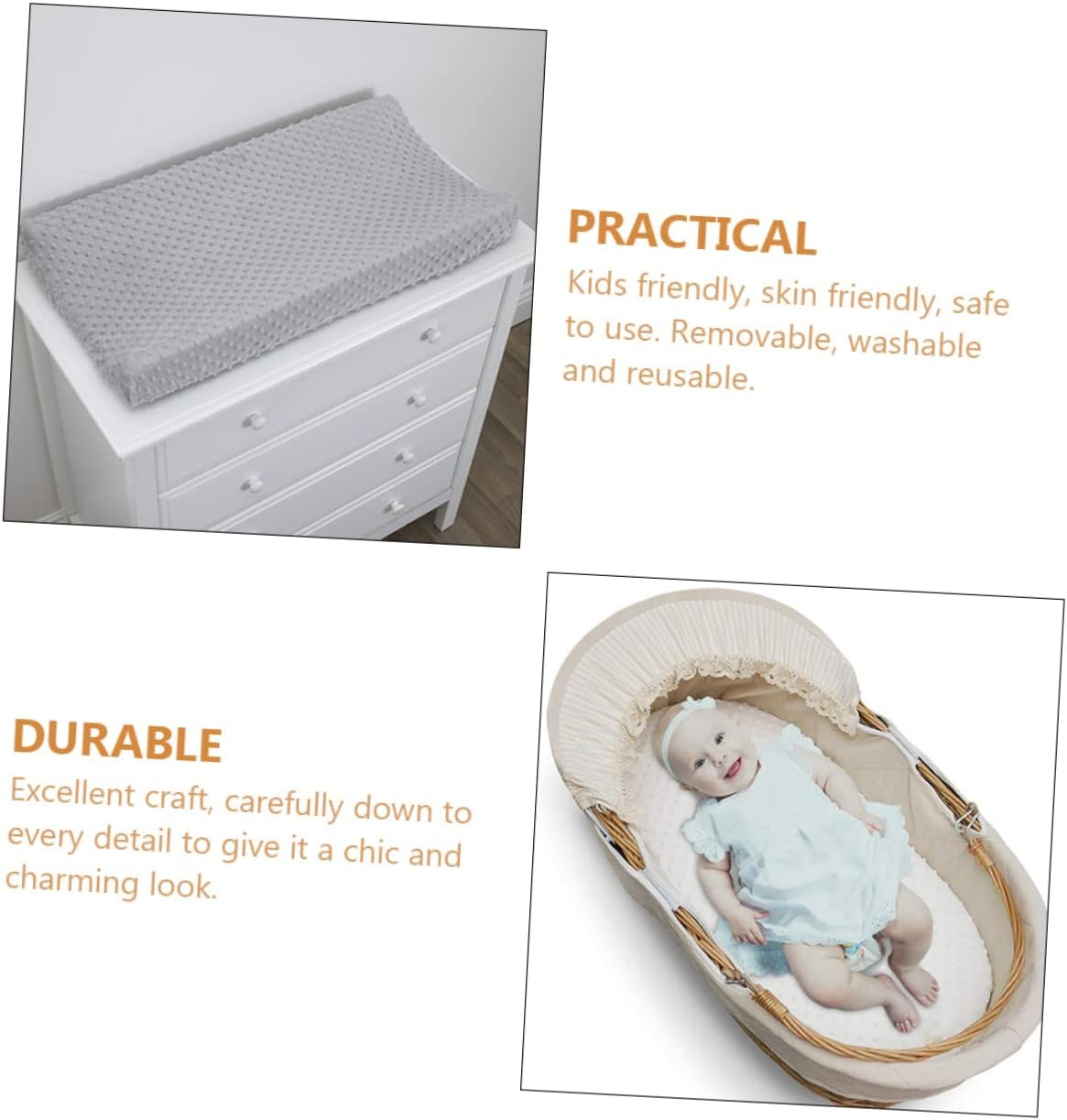 2Pcs Changing Sink Cover for Polyester Protective Cover Washable and Detachable for Changing Table And image number 5