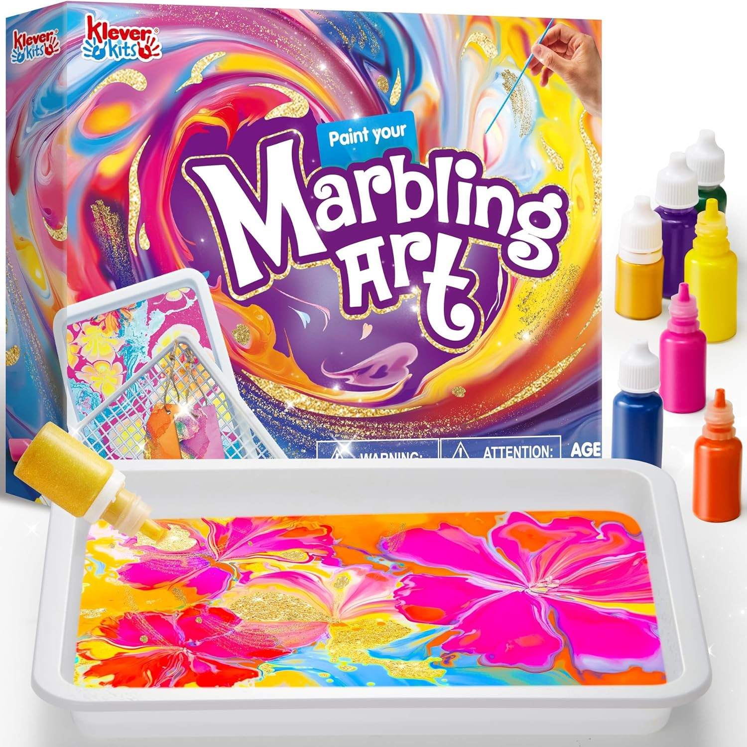 Water Marbling Paint for Kids 10-12 Years, Magic Marbling Paint Art for Girls, Marbling Paint Kit for Boys, Craft Sets for Activities, Birthday Gift