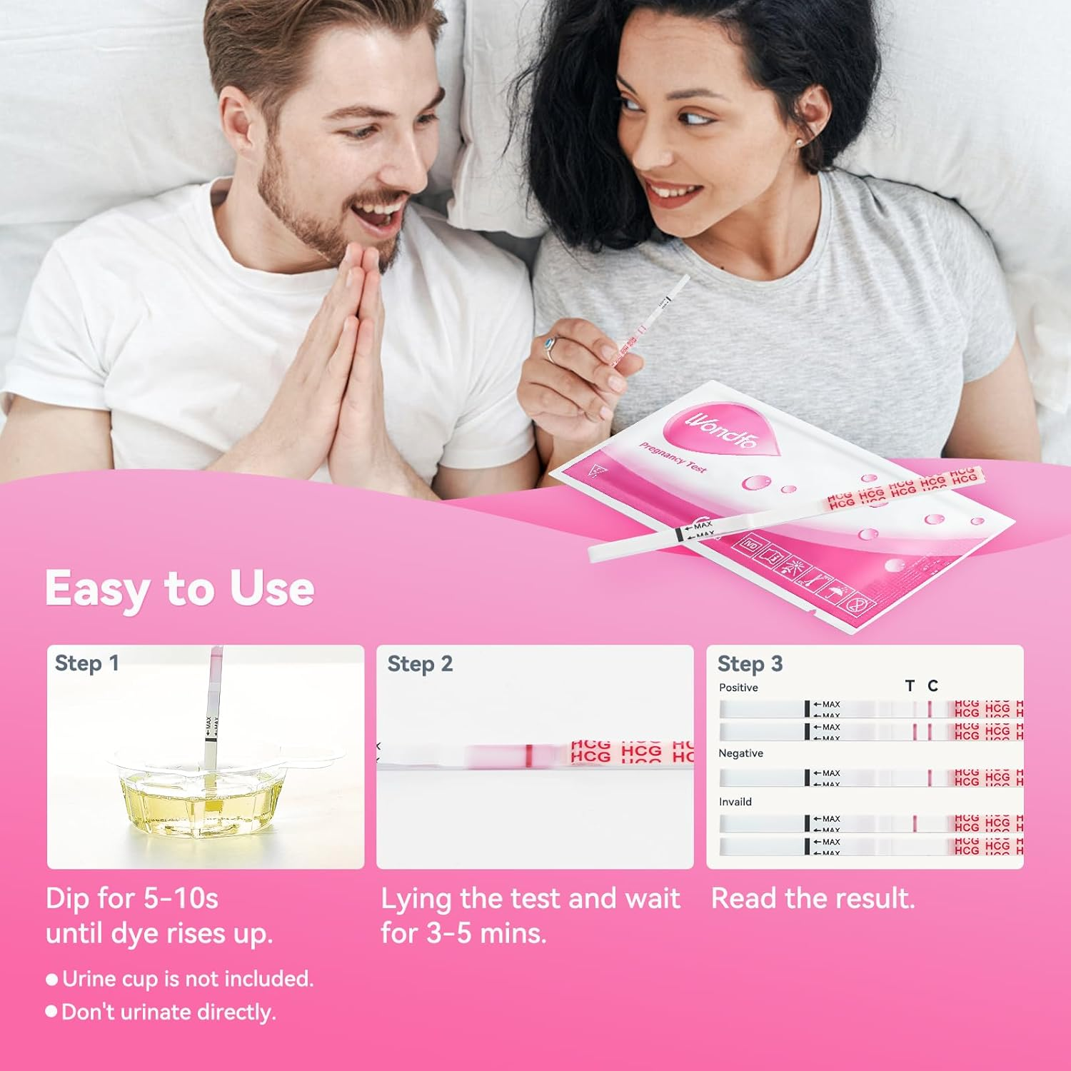 Wondfo Pregnancy Test Strips 20X Early Pregnancy Tests 10Miu Sensitive Tests up to 6 Days Detection for Home Fertility Test image number 1