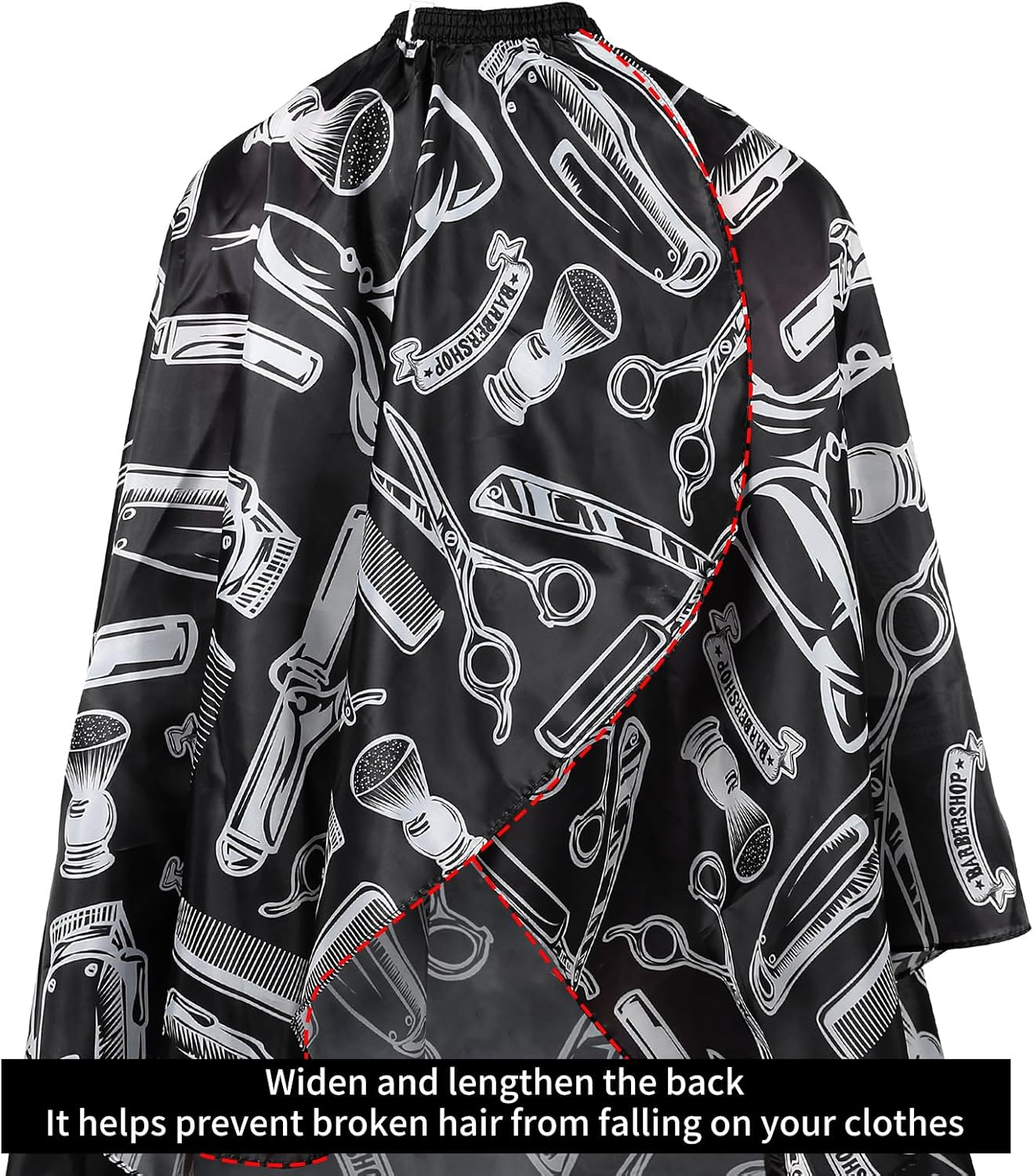 Professional 64X56 Inch Barber Cape for Men & Adults - Adjustable Waterproof Hair Cutting Cape for Salon, Hair Coloring Cape with Elastic Neck (Barber Supplies)