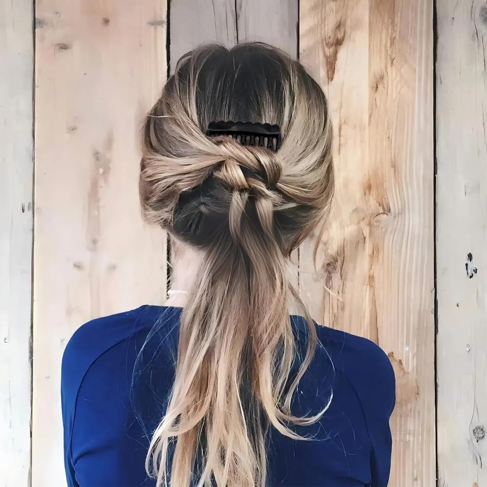 Pack of 12 Hair Combs for Clip-In French Resin Insertion Combs Multiple Teeth Comb for French Twist Bun and Everyday Styling Anti-Static Hair Comb for Women Girls image number 1