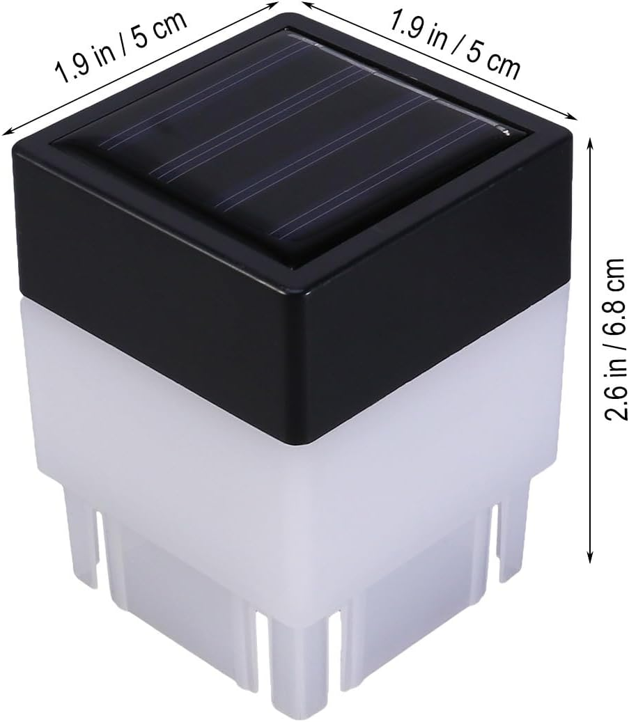 DOITOOL 4 Pcs Landscape Lamp Pillar Lights Post Lights Garden Light Outdoor Led Solar Lights Solar Fence Light Solar Fence Lamp Outdoor Solar Light Garden Lamp Street Light the Fence image number 3