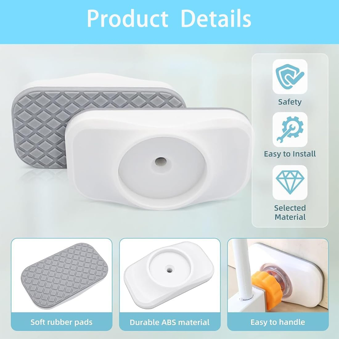 6Pcs Safety Gate Wall Protector Wall Saver Stair Gate Wall Protector Anti-Slip Stair Gate Wall Protector for Protecting Baby Pet Safety Baby Gate Wall Protector Replacement Parts Bundle image number 2