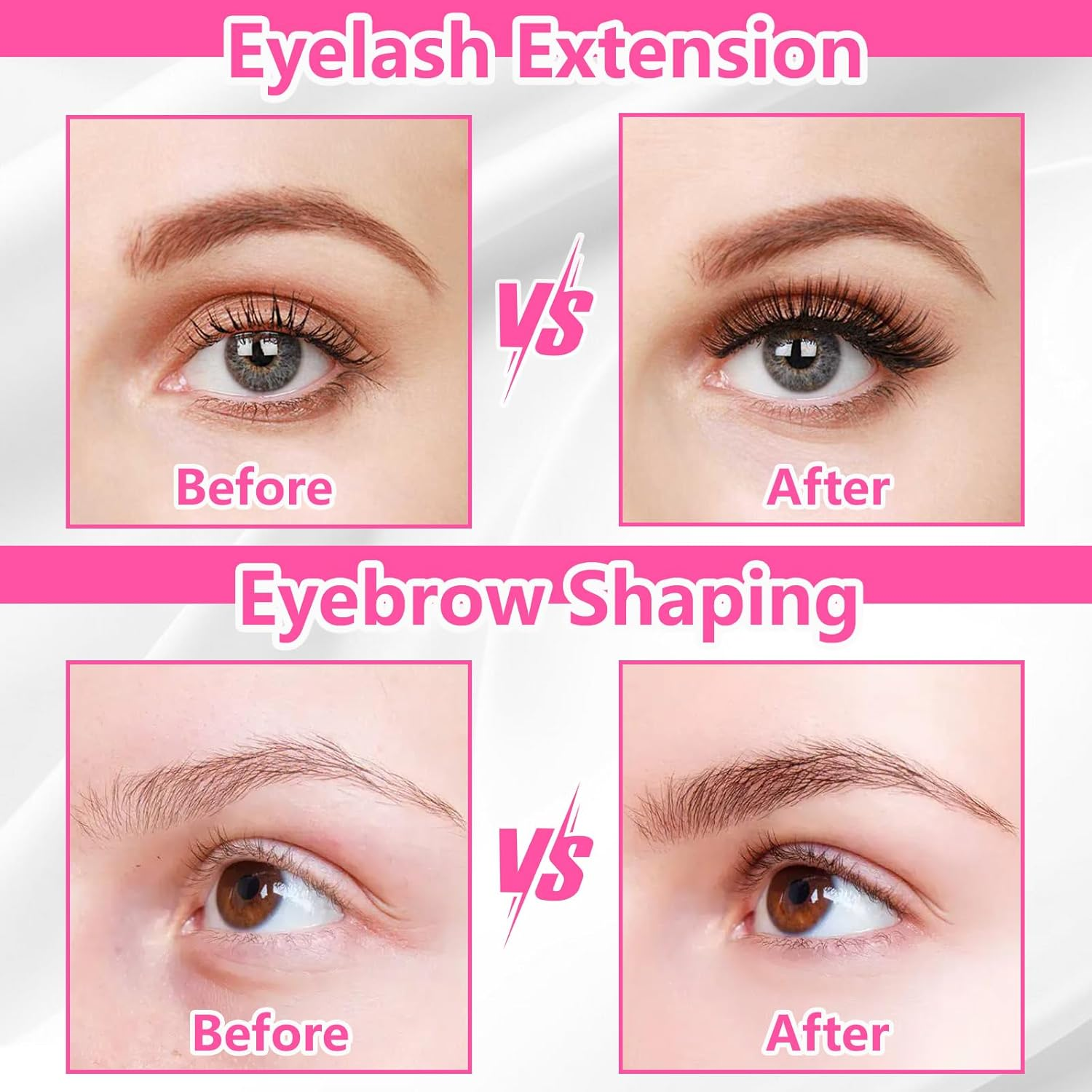 Micro Eyebrow Brush Set with Cap 50Pcs Eyelash Spoolies Comb Brow Lamination Brush Mini Spoolie for Eyelash Extensions Lash Lift Tools - Pink image number 5