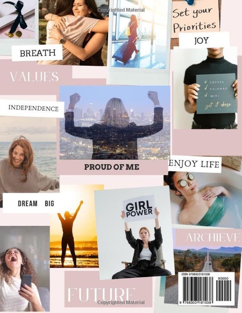 Vision Board Book for Women: Inspirational Words Clip Art Elements, Life Aspects & Images in All Categories Visualizing Your Life Goals & Dreams Money Relationship Wealth image number 1