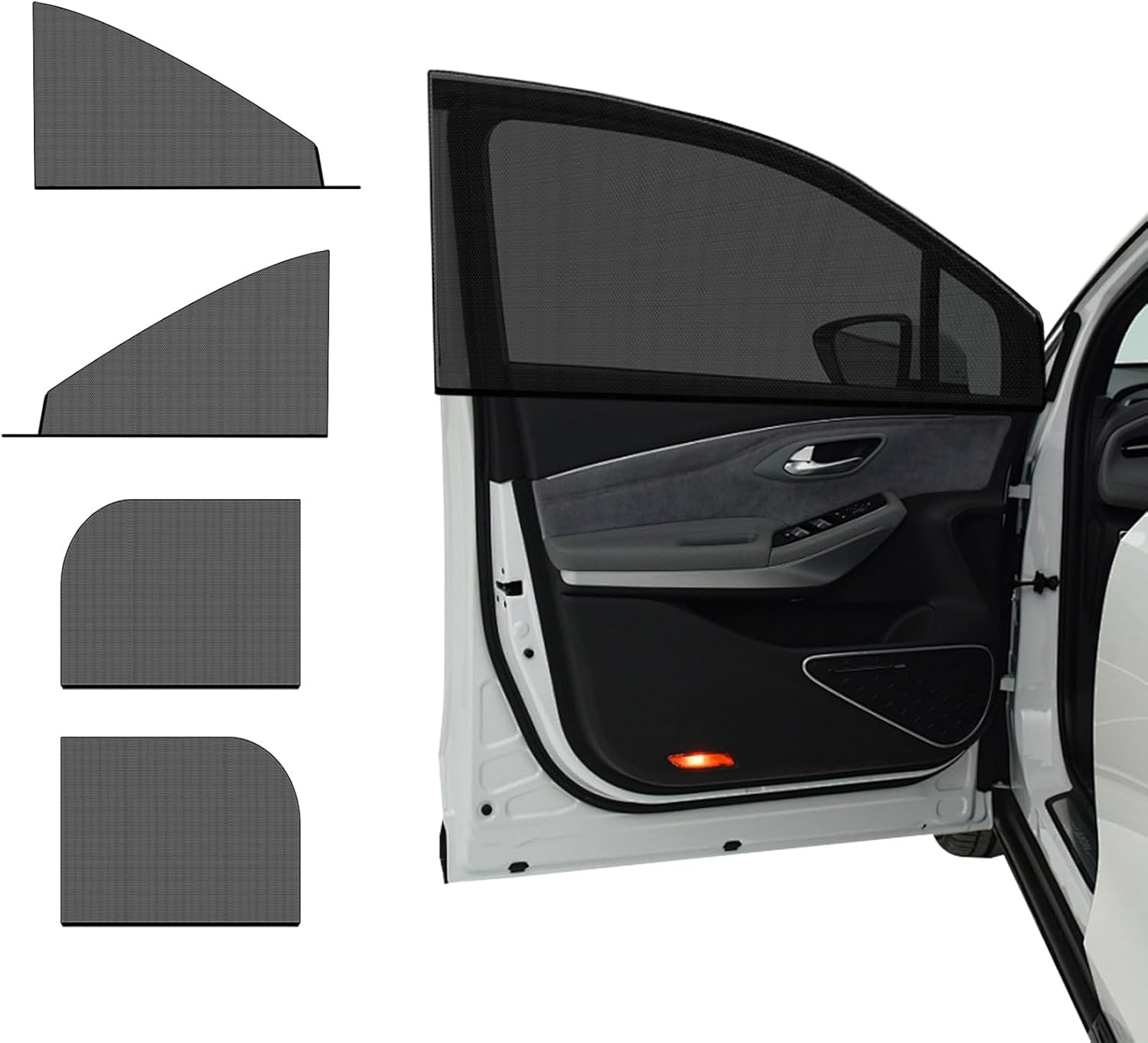 Ohleats 4 PCS Car Window Shades, Auto Front Rear Side Window Sun Shades for Block Heat & UV Protection, Breathable Mesh Baby Window Screen Covers, Universal Car Accessories (SUV) image number 4