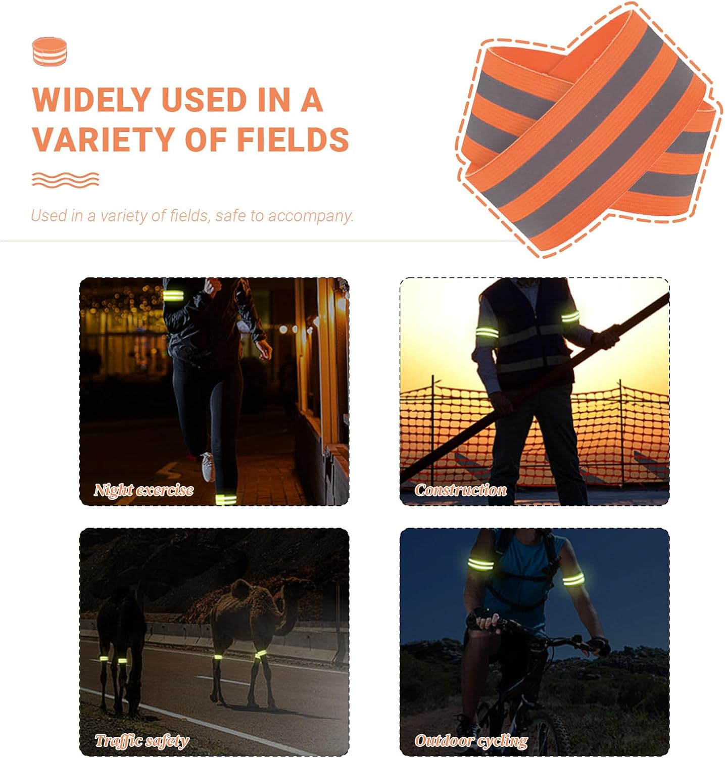 YMWALK 4PCS Hi Vis Reflective Armbands Reflective Strips,High Visibility Safety Reflective Running Gear,Reflective Wristbands for Jogging Running Walking Cycling Outdoor for Adults Children - Blue image number 4