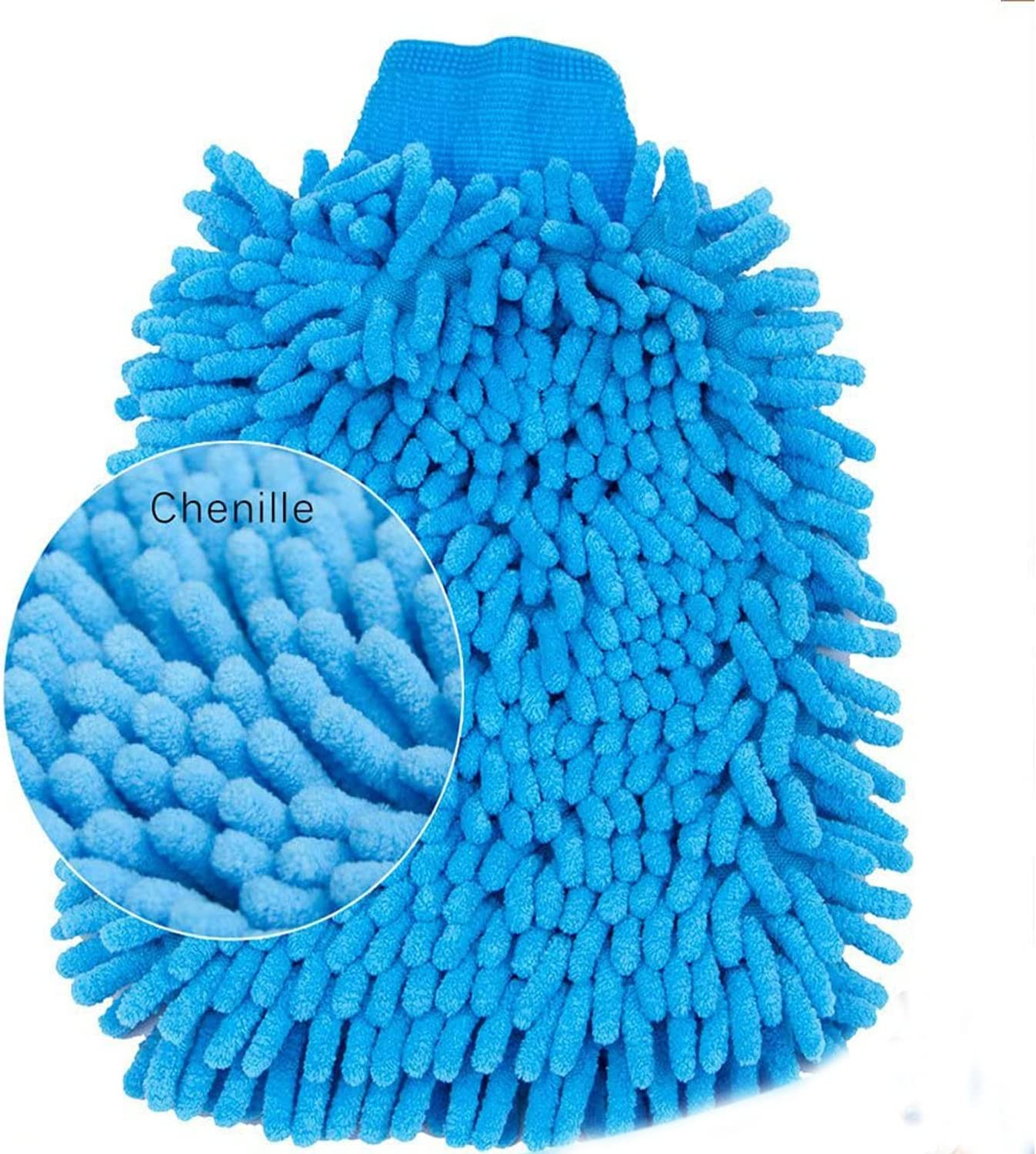 2 Pack Premium Car Wash Glove Microfibre | Scratch-Free Car Wash Mitt | Double Sided Glove for Car Cleaning Microfiber Car Wash Mitt, Blue & Yellow (Random Color) image number 4