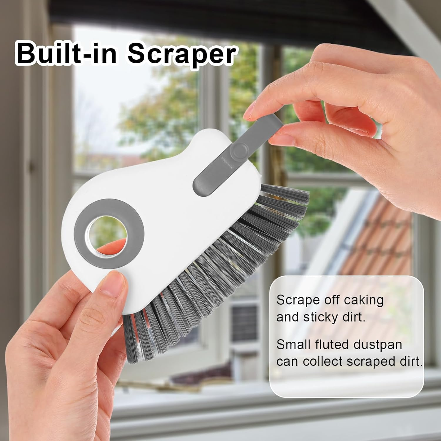 1Pc 2 in 1 Groove Cleaning Brush, 2 in 1 Cleaning Brush Window Frame Cleaning Tool, Window Track Cleaning Tools Window Sill Cleaner Tool - Grey image number 3