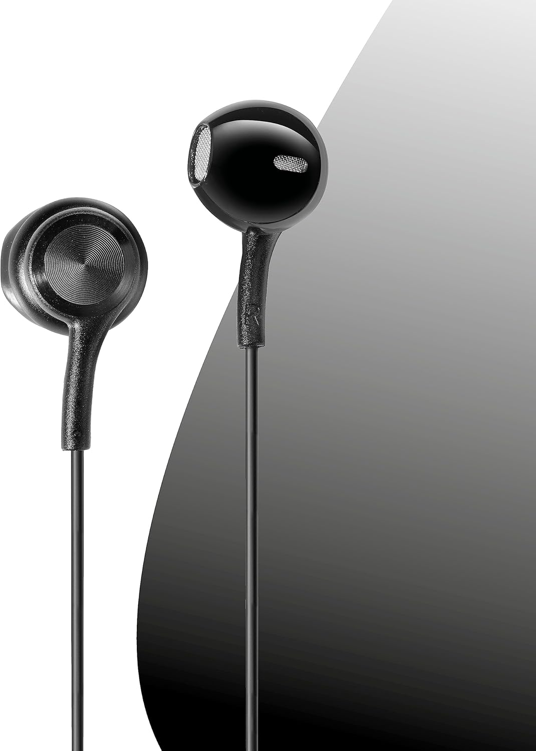 Music Sound Wired Earphones - Capsule Design - 3.5 Mm Jack Plug - Stable and Comfortable - Ergonomic - Black
