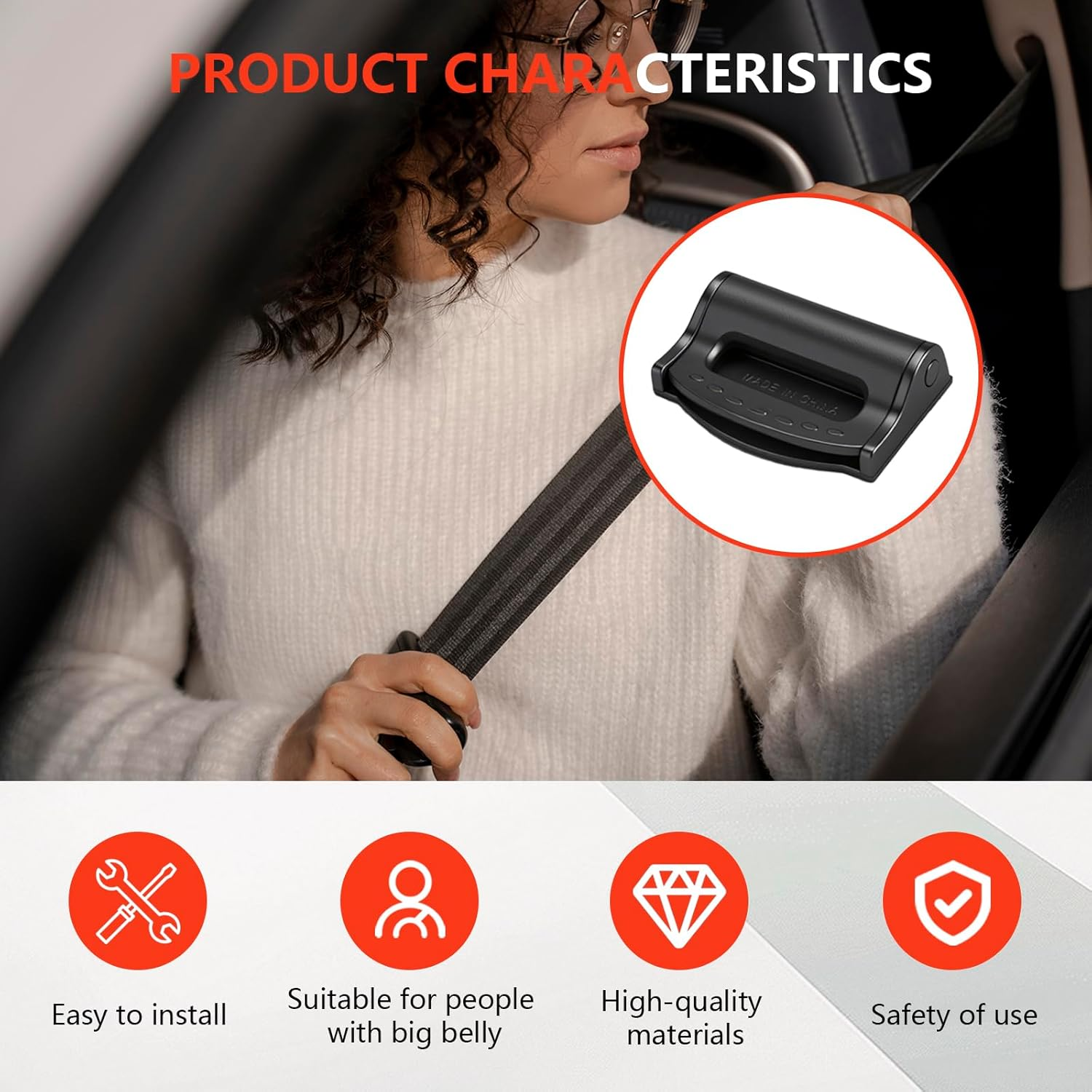 2PCS Car Seatbelt Adjuster, Universal Auto Seat Belt Clips for Adults/Kids, Comfort Car Shoulder Neck Protector Strap Positioner, Seatbelt Locator Retainer Locking Clips for Car, SUV (Black) image number 3