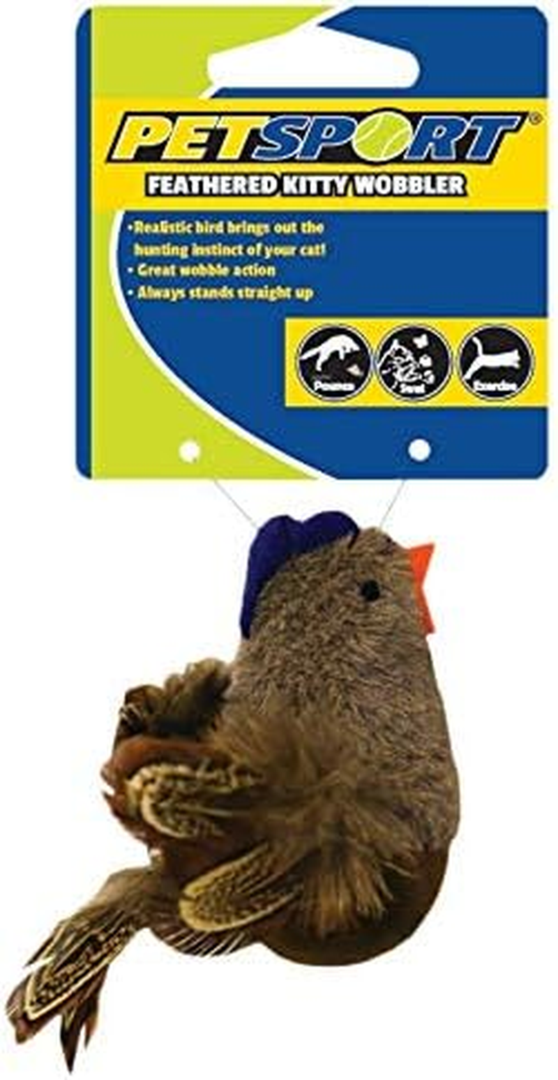 Petsport Cat Toy with Feathers Kitty Fully Wobbler Bruin image number 1