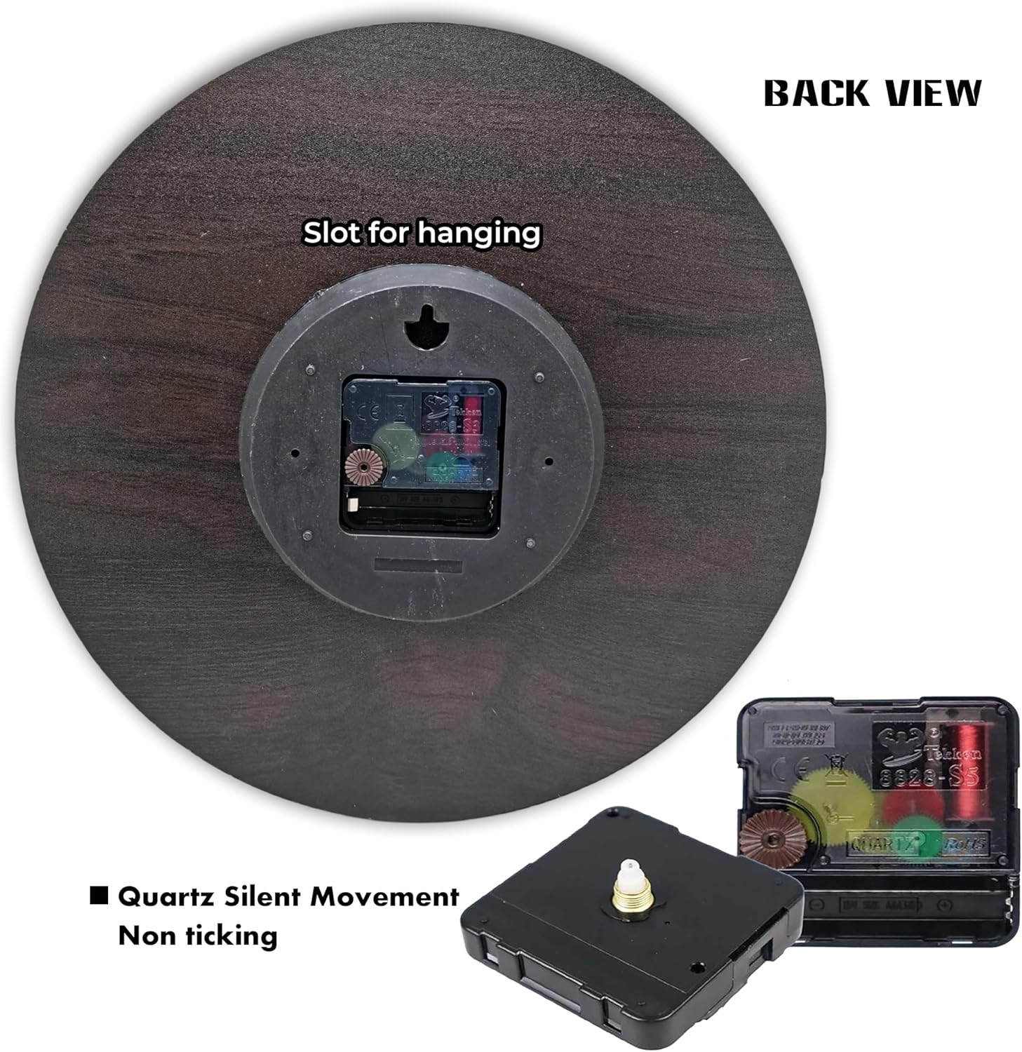 Qukueoy 12 Inch Thick Wood Kitchen Wall Clock Retro Farmhouse Clocks for Living Room Decor Bedroom Restaurant,Silent Battery Operated,Colorful Tuscan Country Style image number 1