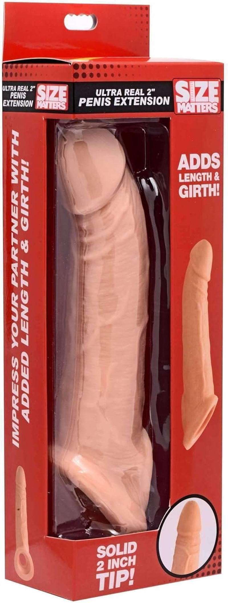 Size Matters Ultra Real 2 Inch Solid Tip Penis Extension image number 4